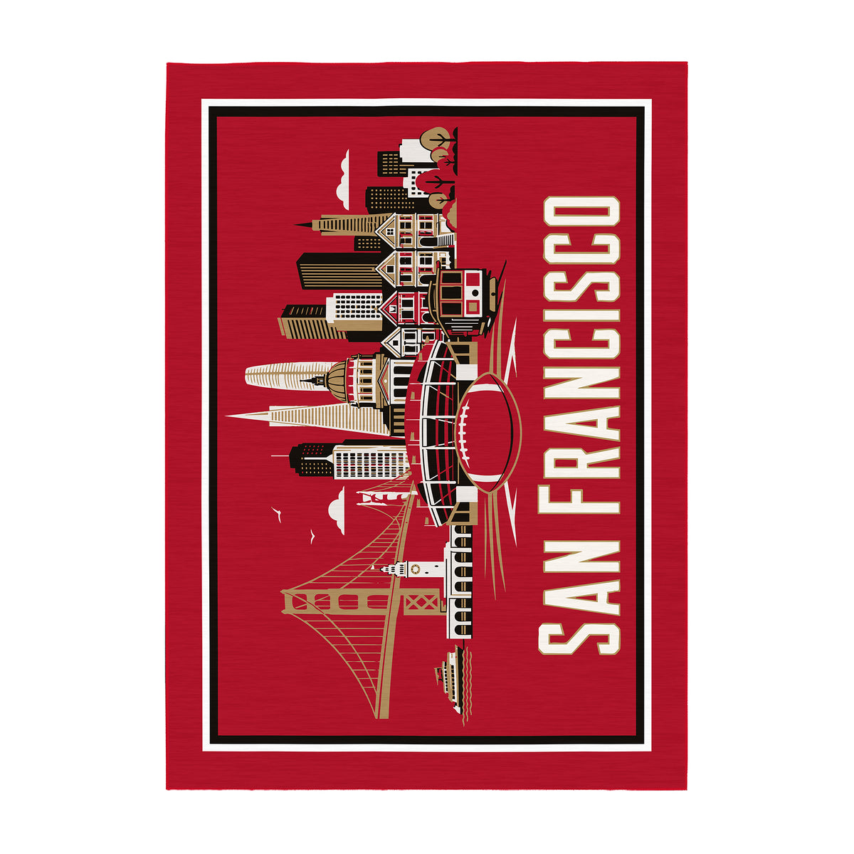 San Francisco Football Machine Washable Rug