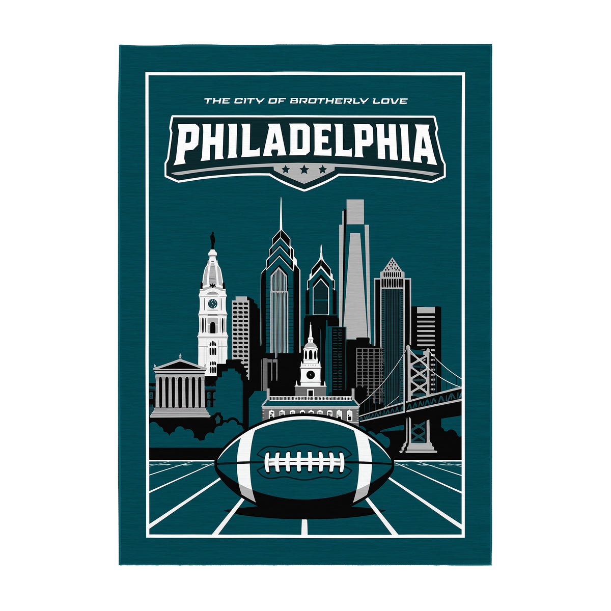 Philadelphia Football Machine Washable Rug