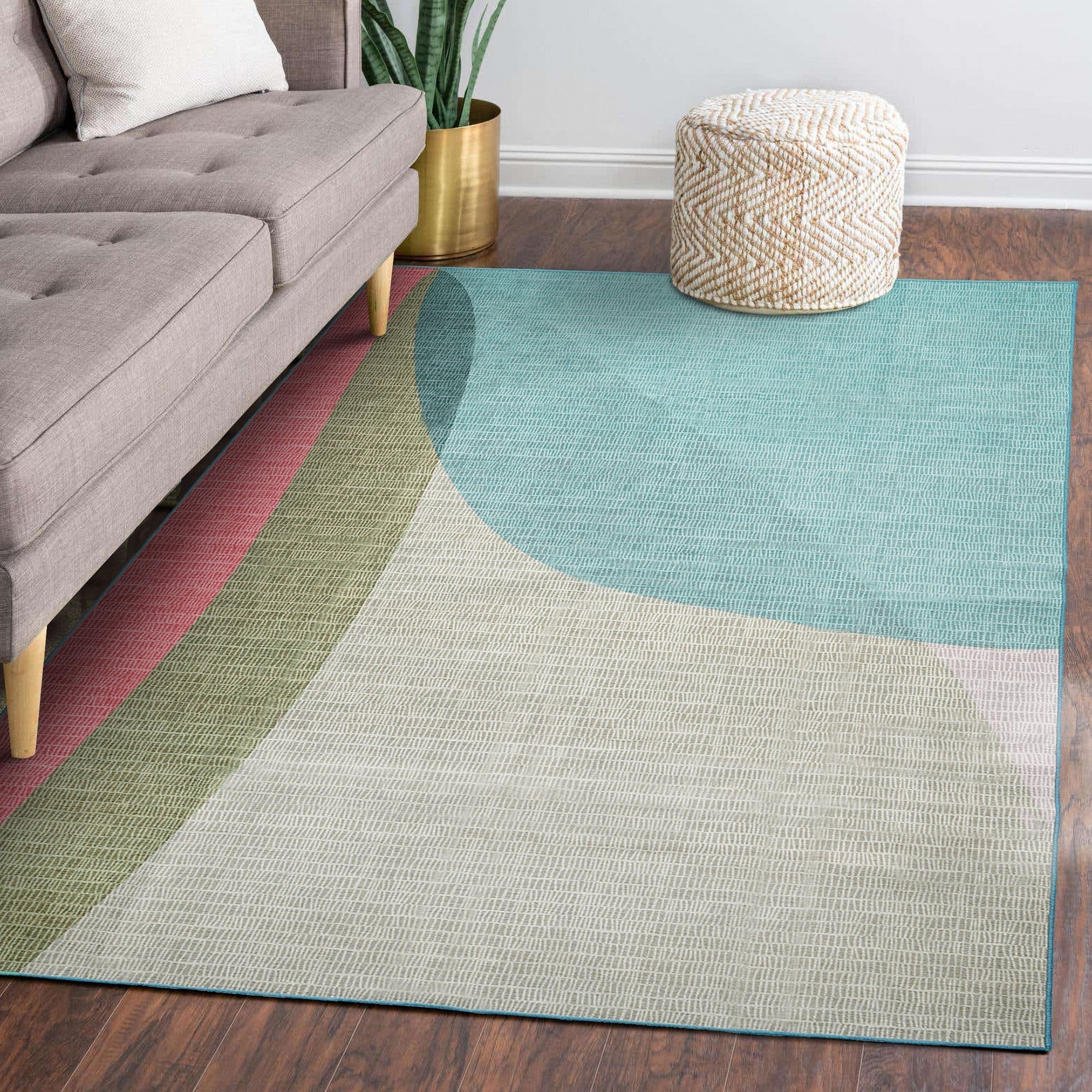 Cove Green Bathroom Washble Rug
