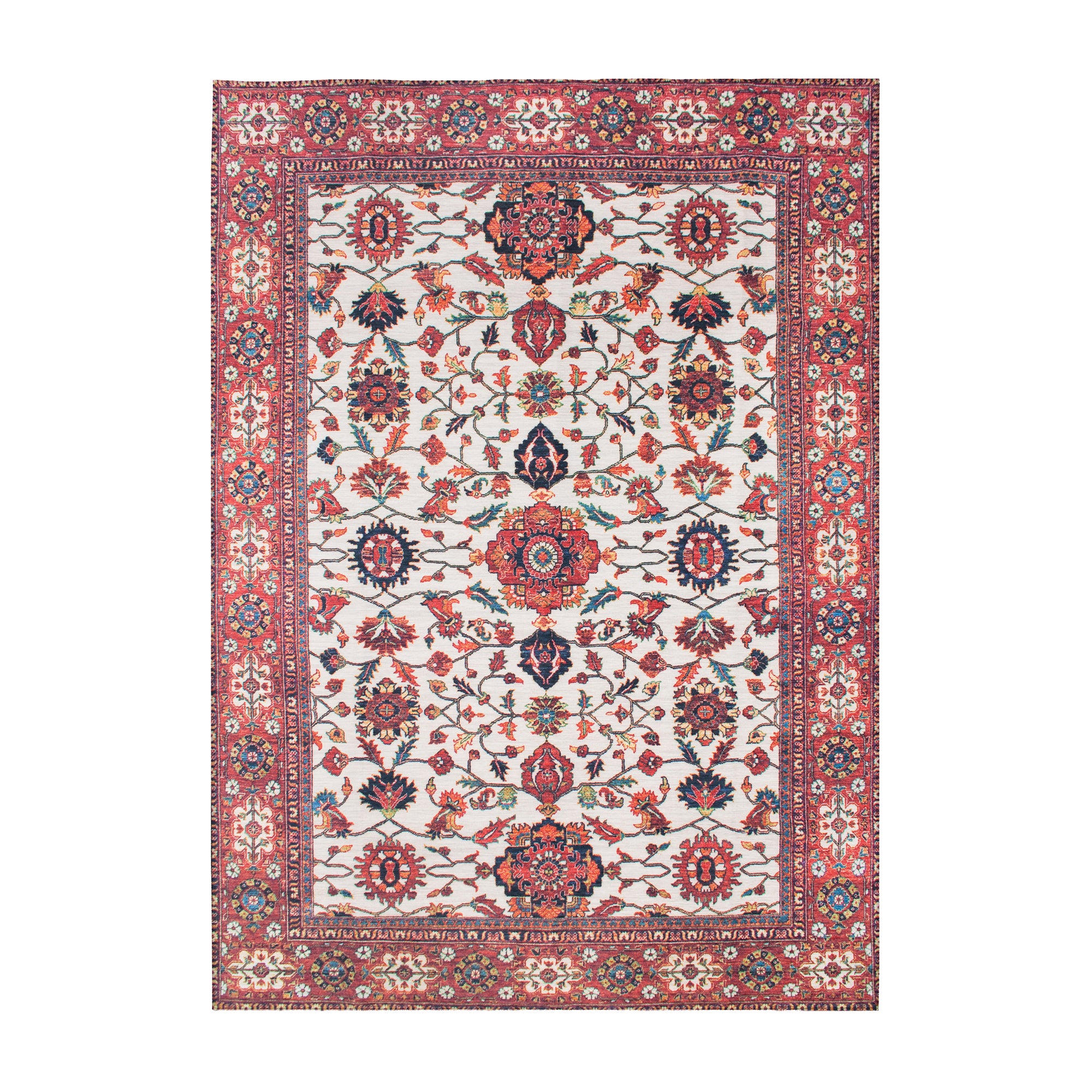 Ramage Maroon Bedroom Washable Rug
