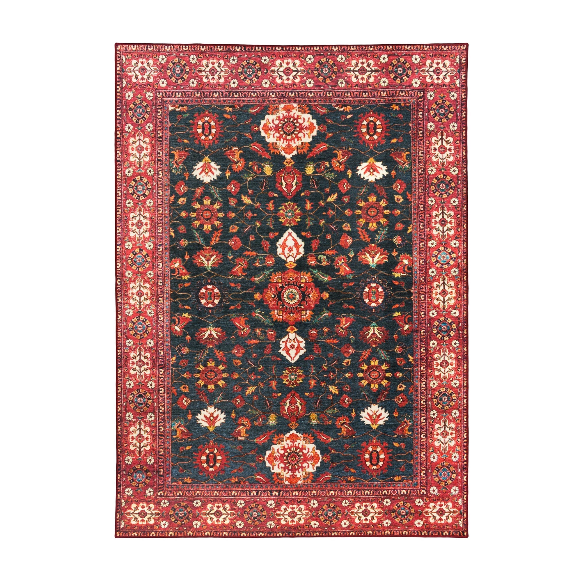 Ramage Indigo Dining Room Washable Rug