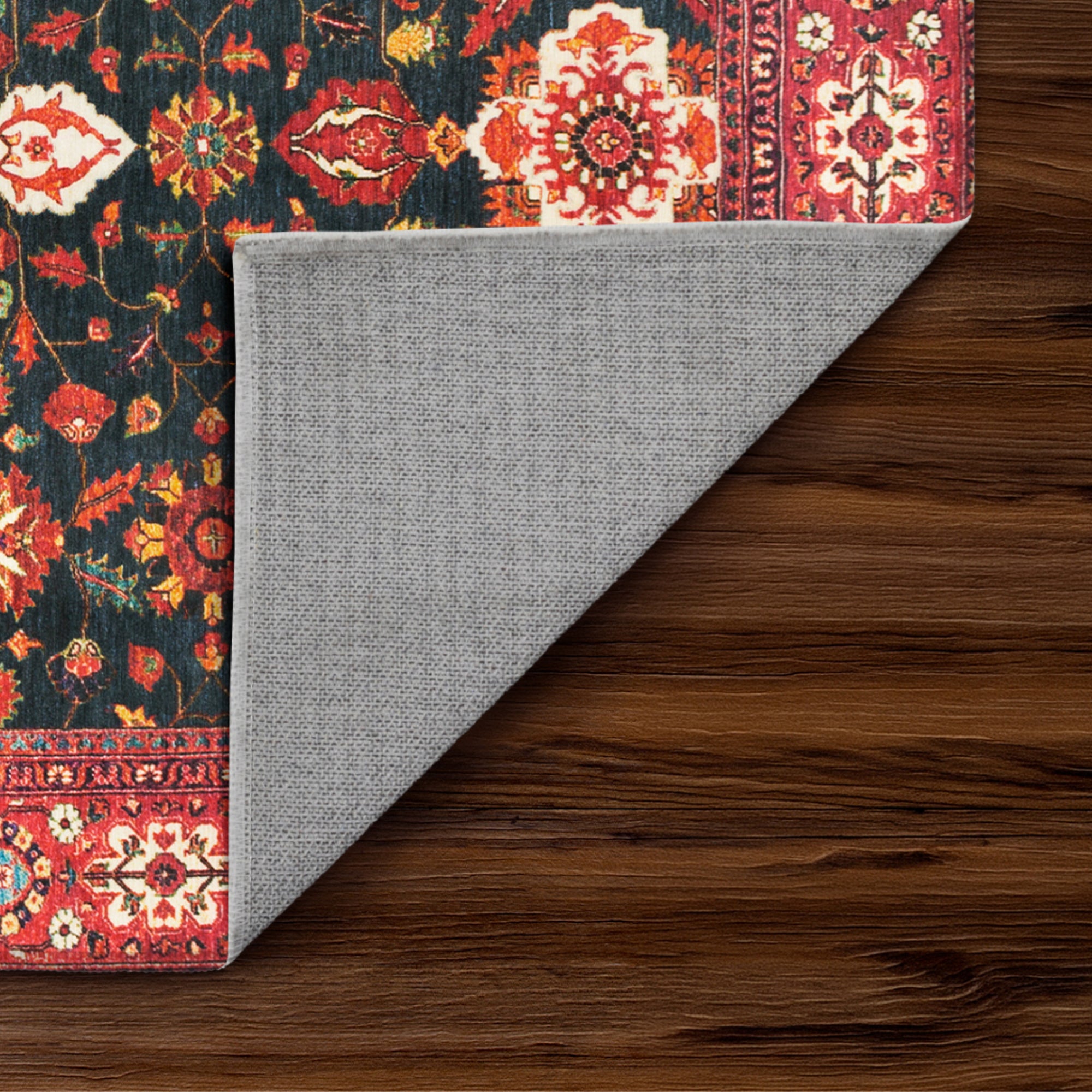 Ramage Indigo Living Room Washable Rug