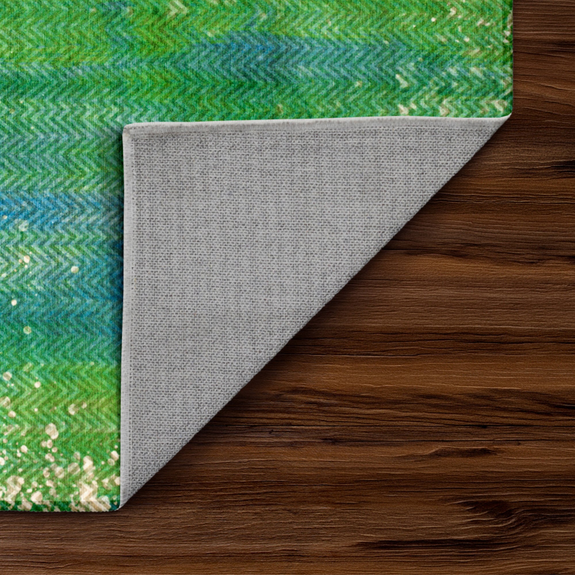 Hazel Chevron Teal Washable Rug