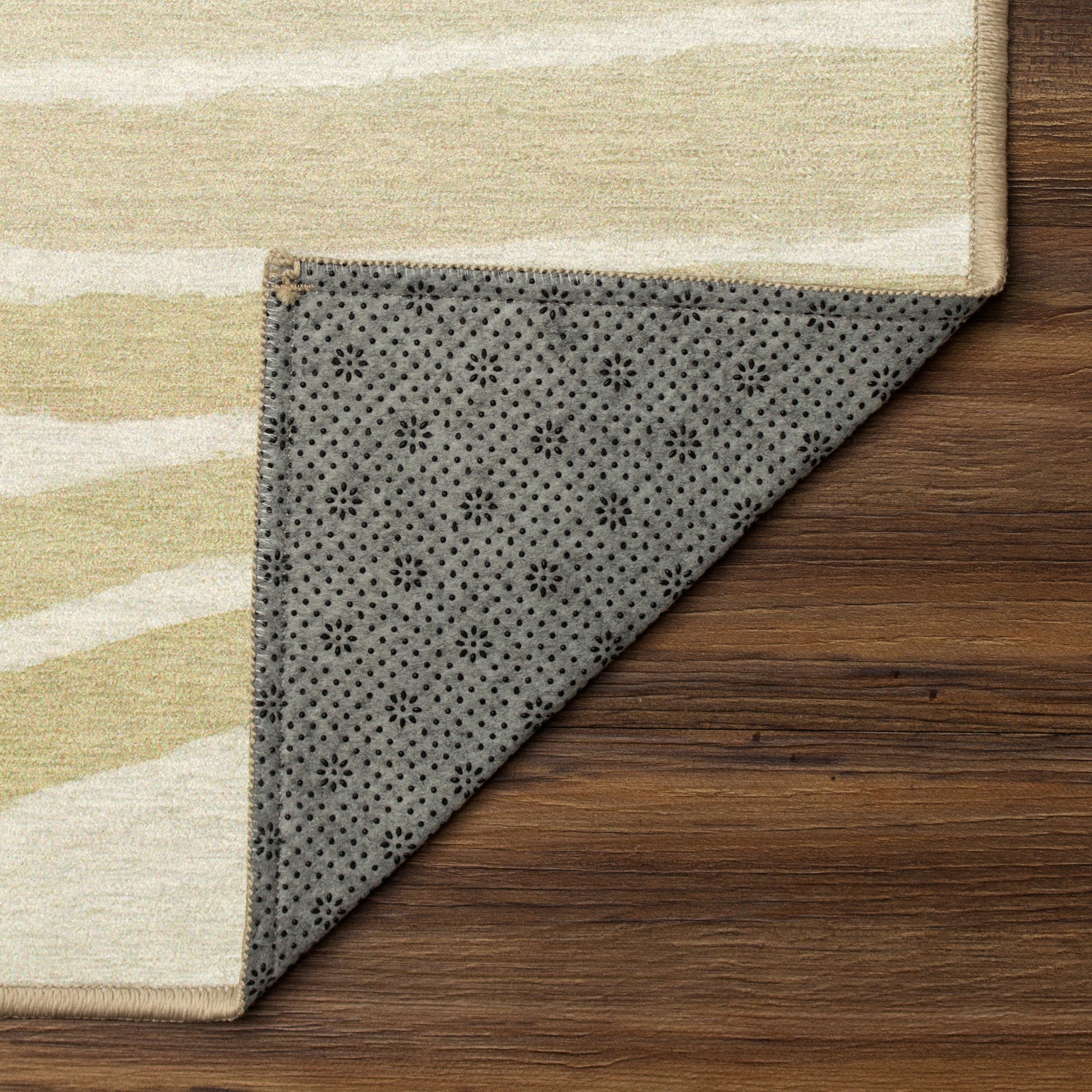 Waves Natural Dining Room Washable Rug