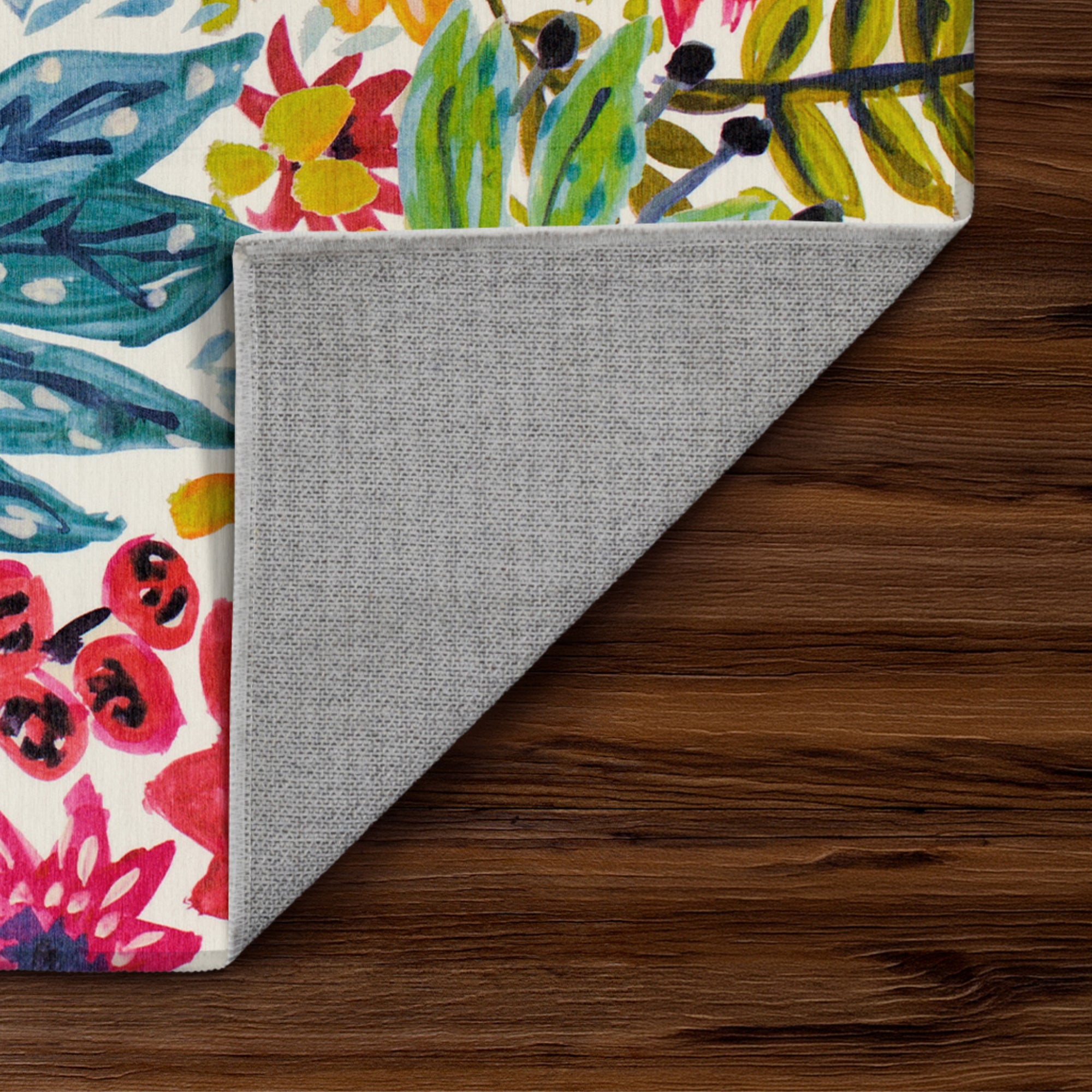 Floral Bloom Multicolor Bedroom Washable Rug