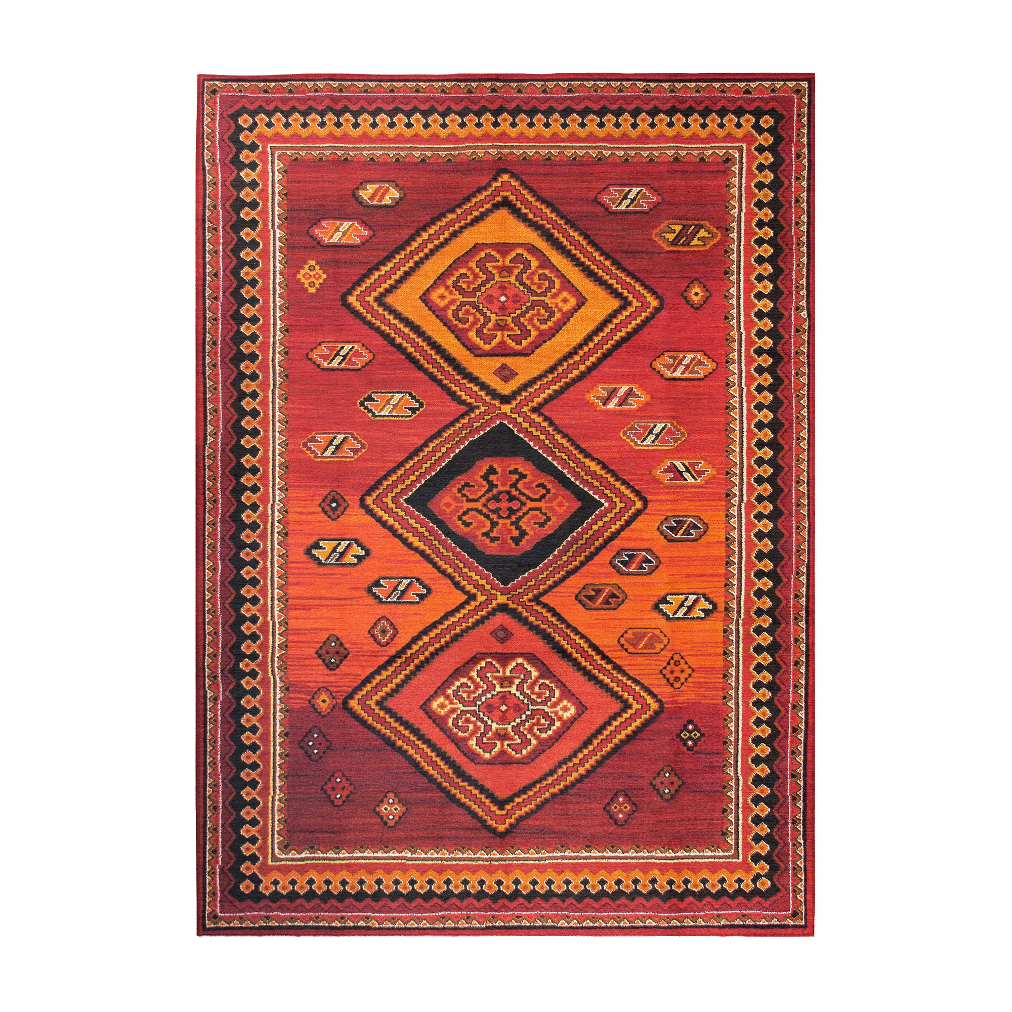 Phoenix Kilim Garnet Bedroom Washable Rug
