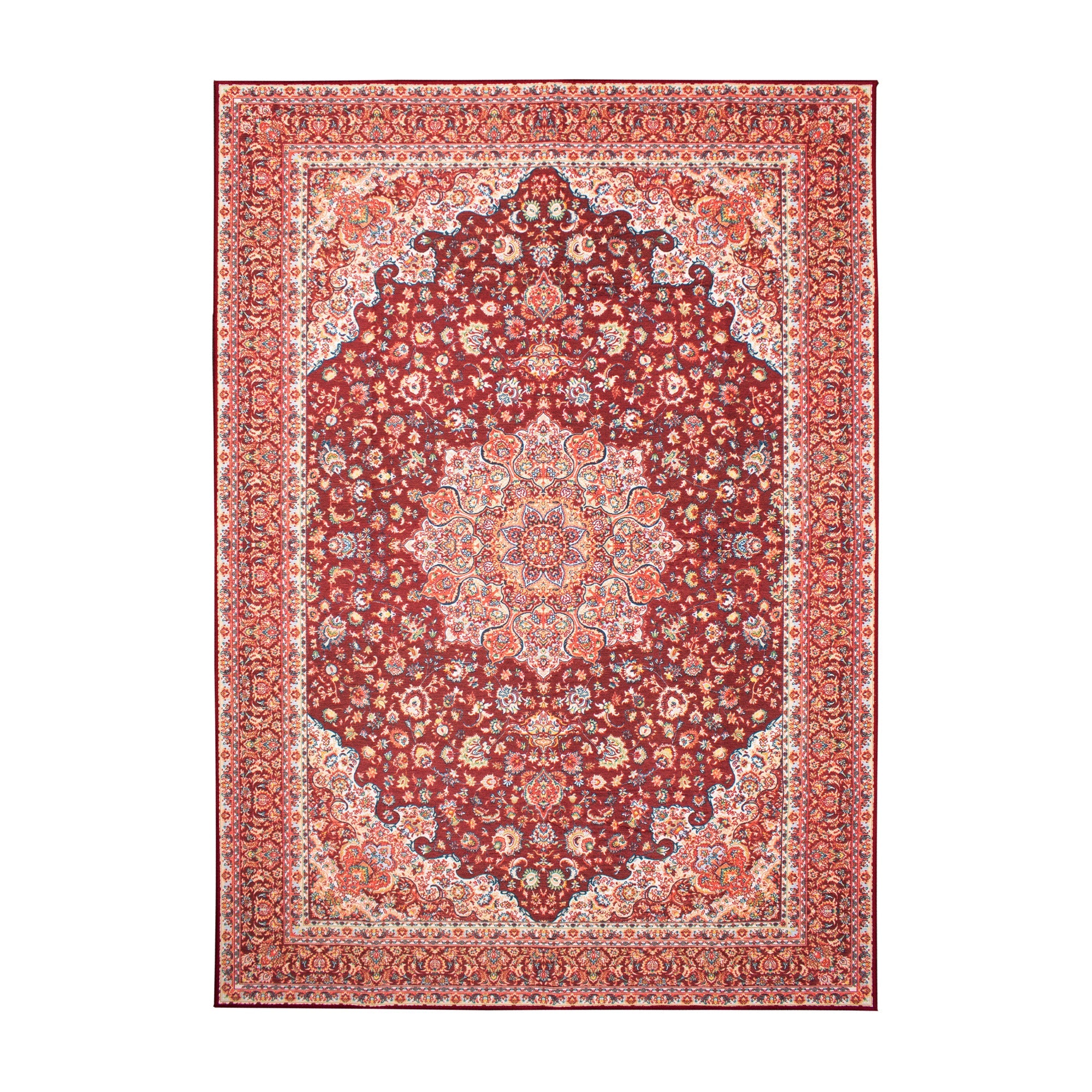 Kenya Ruby Dining Room Washable Rug