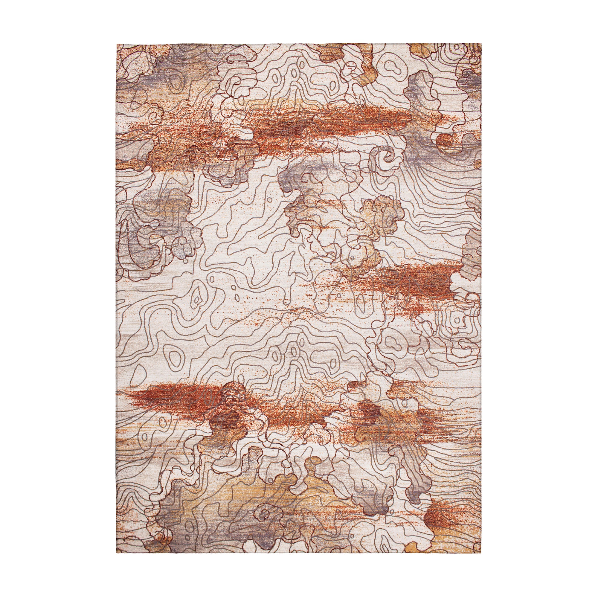 Vienna Abstract Natural Hallway Washable Rug