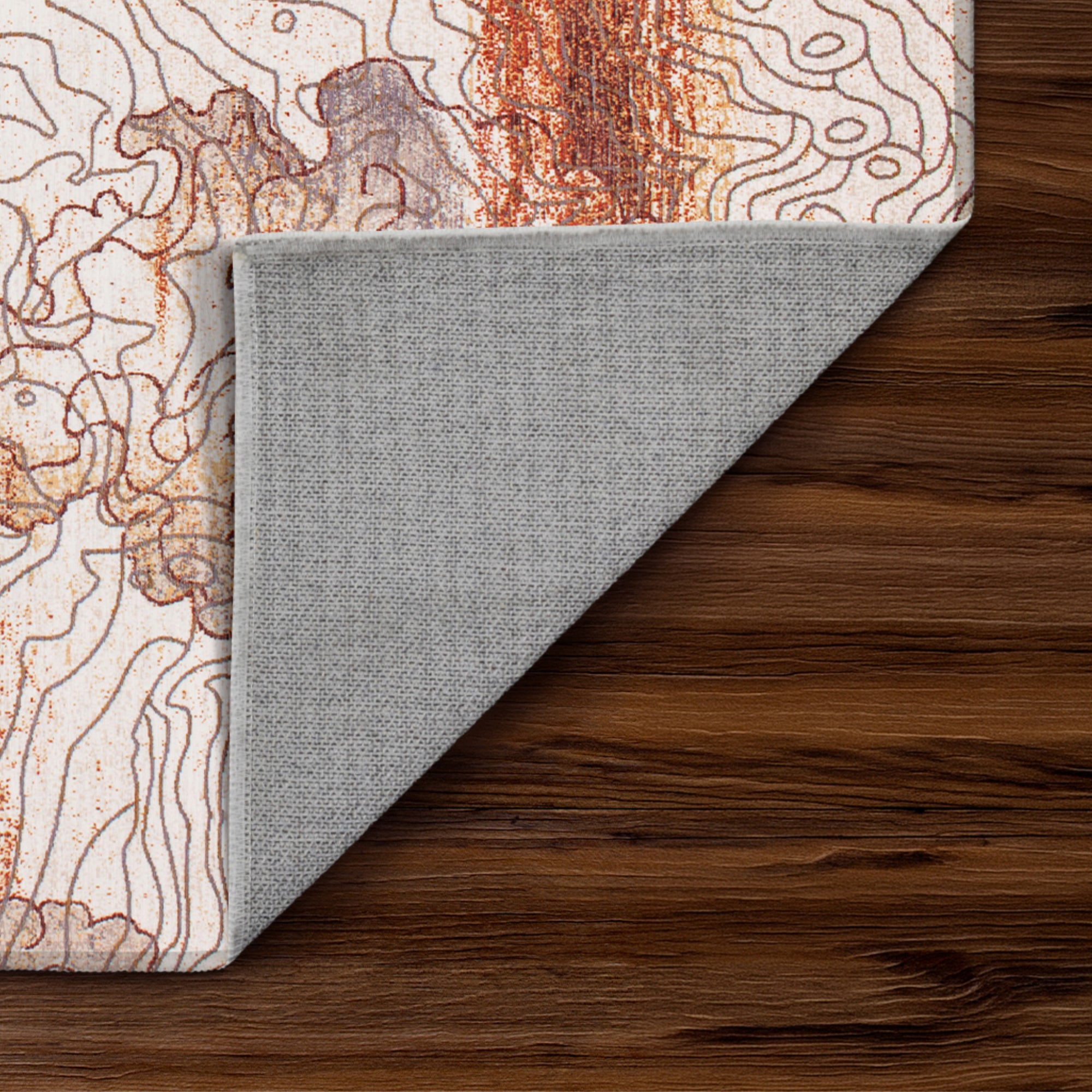 Vienna Abstract Natural Hallway Washable Rug