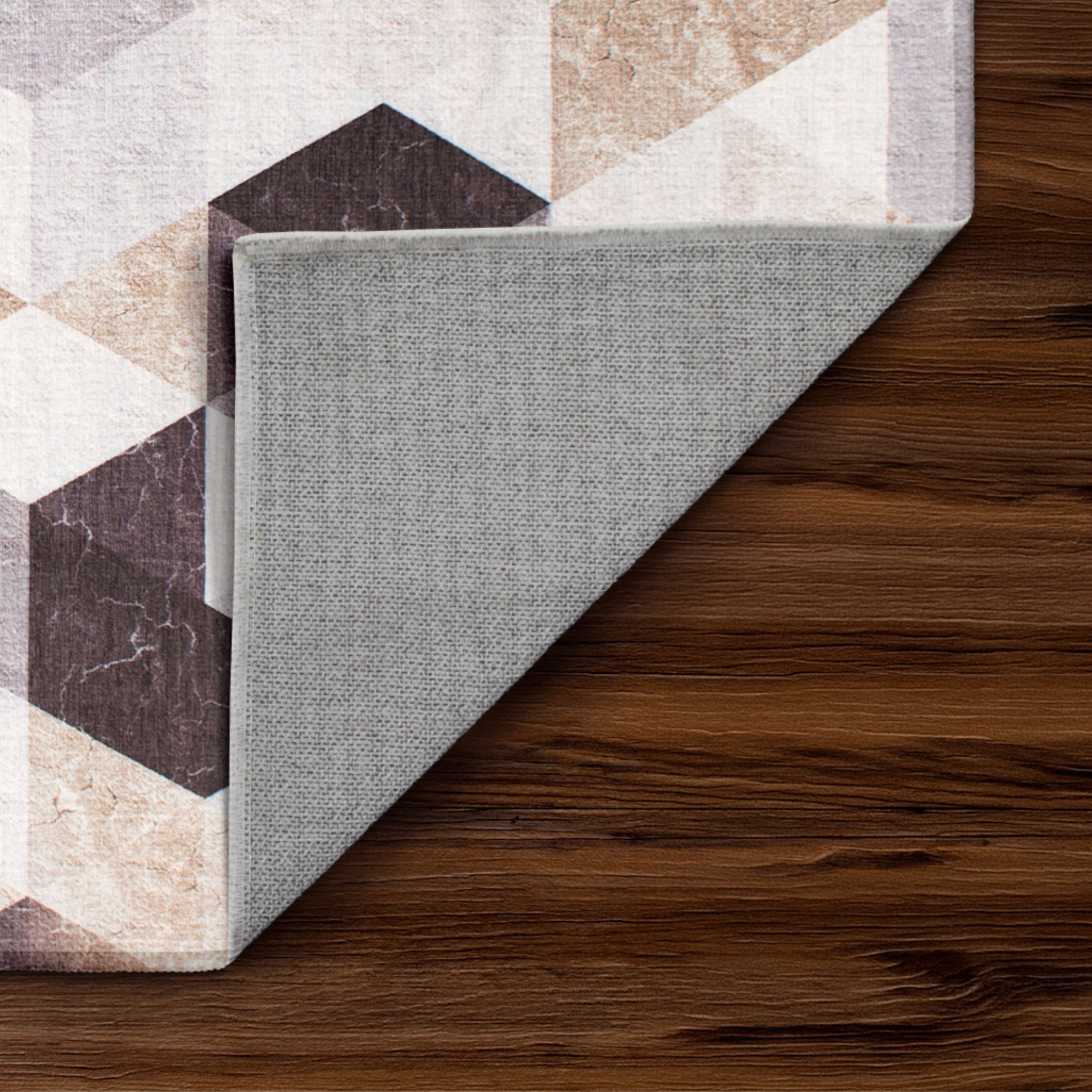 Lattice Geometric Neutral Washable Rug