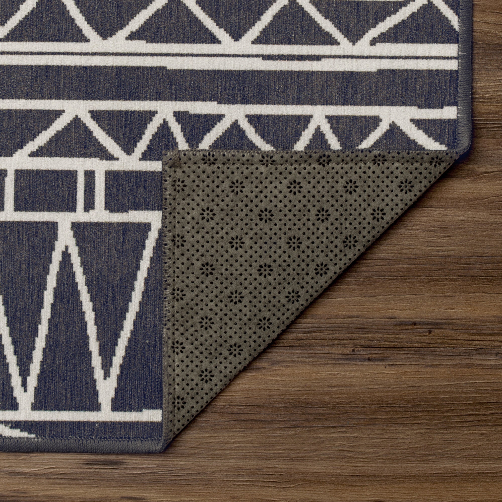 Chelsea Tribal Aztec Dark Grey Dining Room Washable Rug