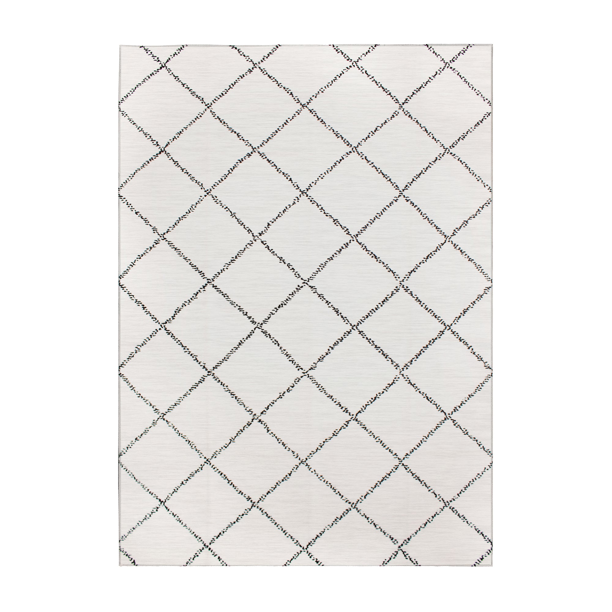 Medina Moroccan Diamond Ivory Washable Rug