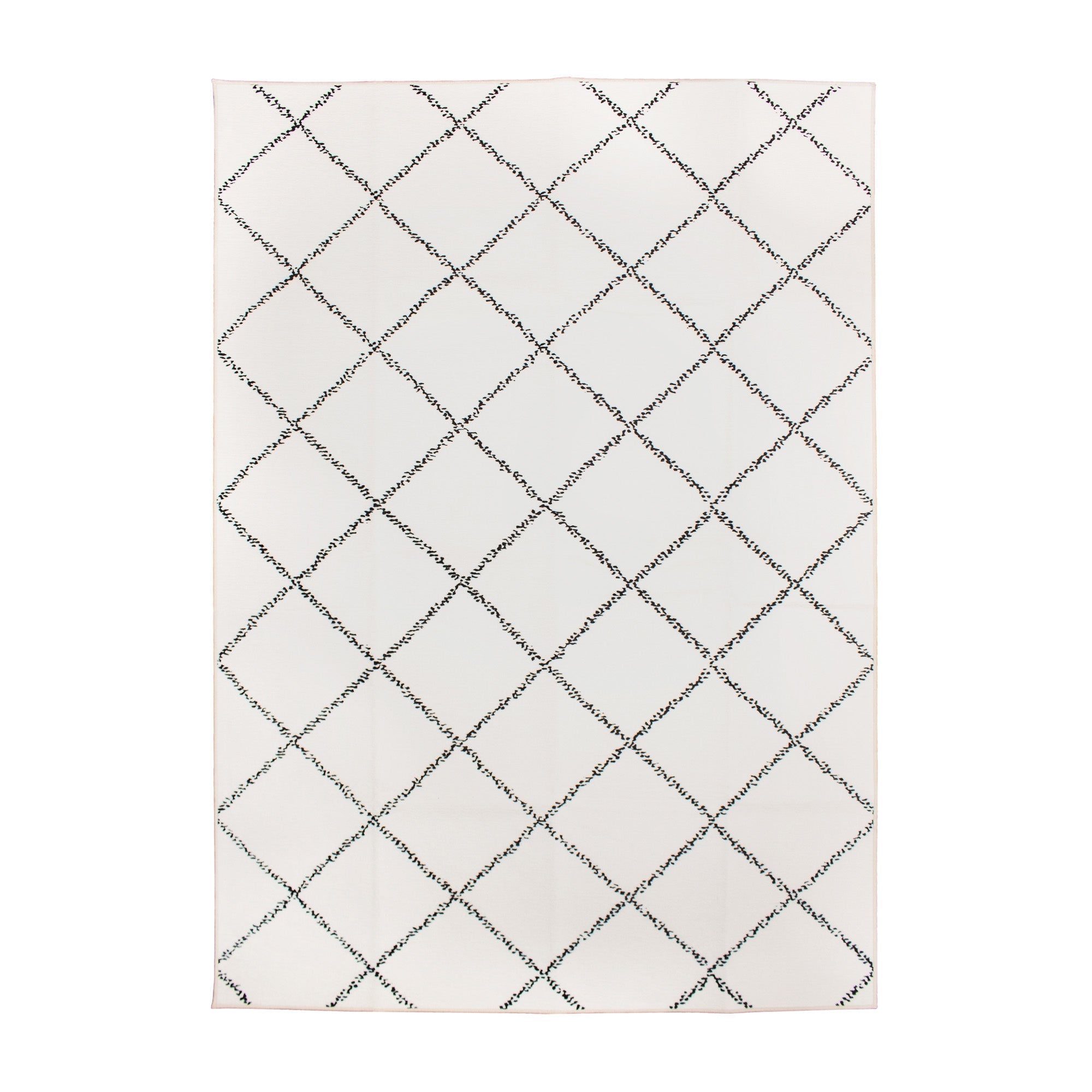 Medina Moroccan Diamond Ivory Washable Rug