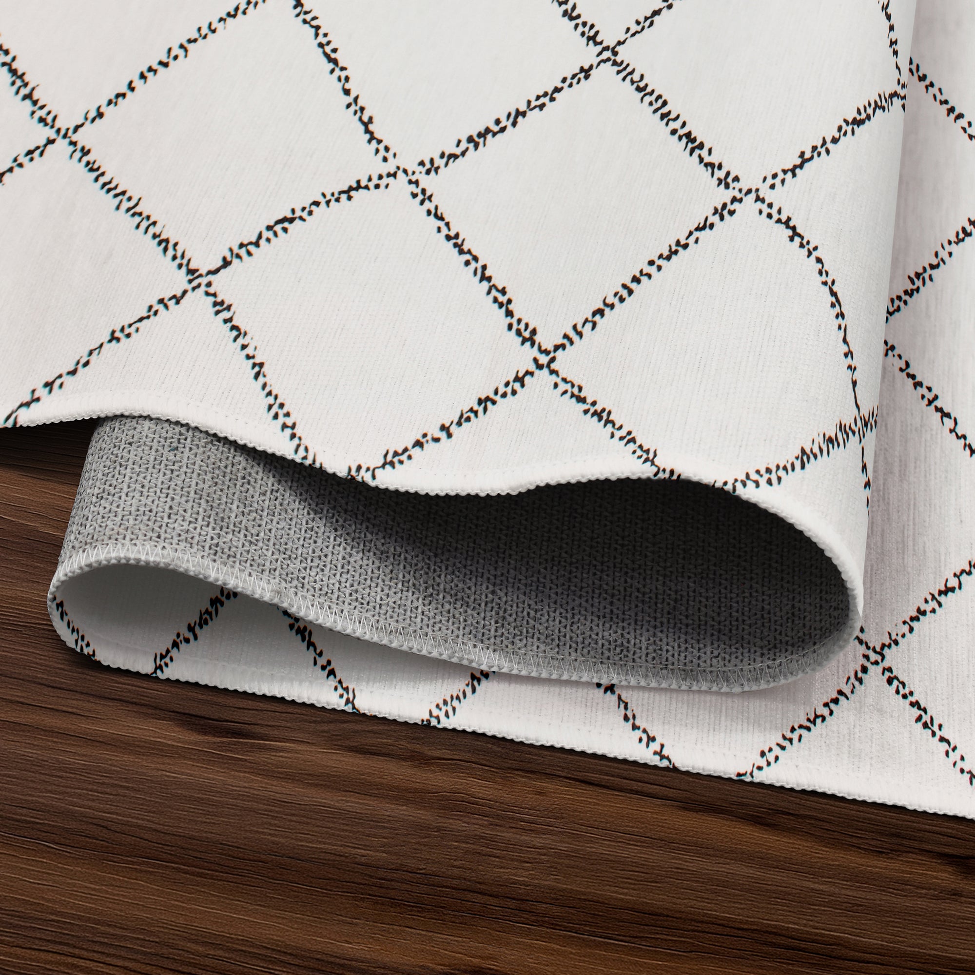 Medina Moroccan Diamond Ivory Washable Rug
