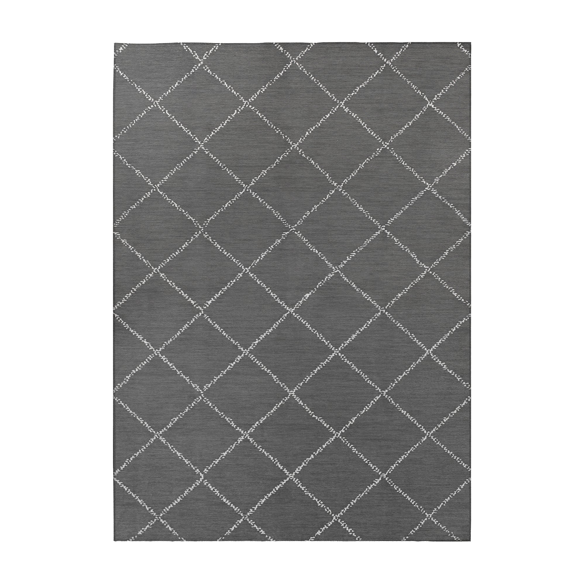 Medina Moroccan Diamond Grey Washable Rug
