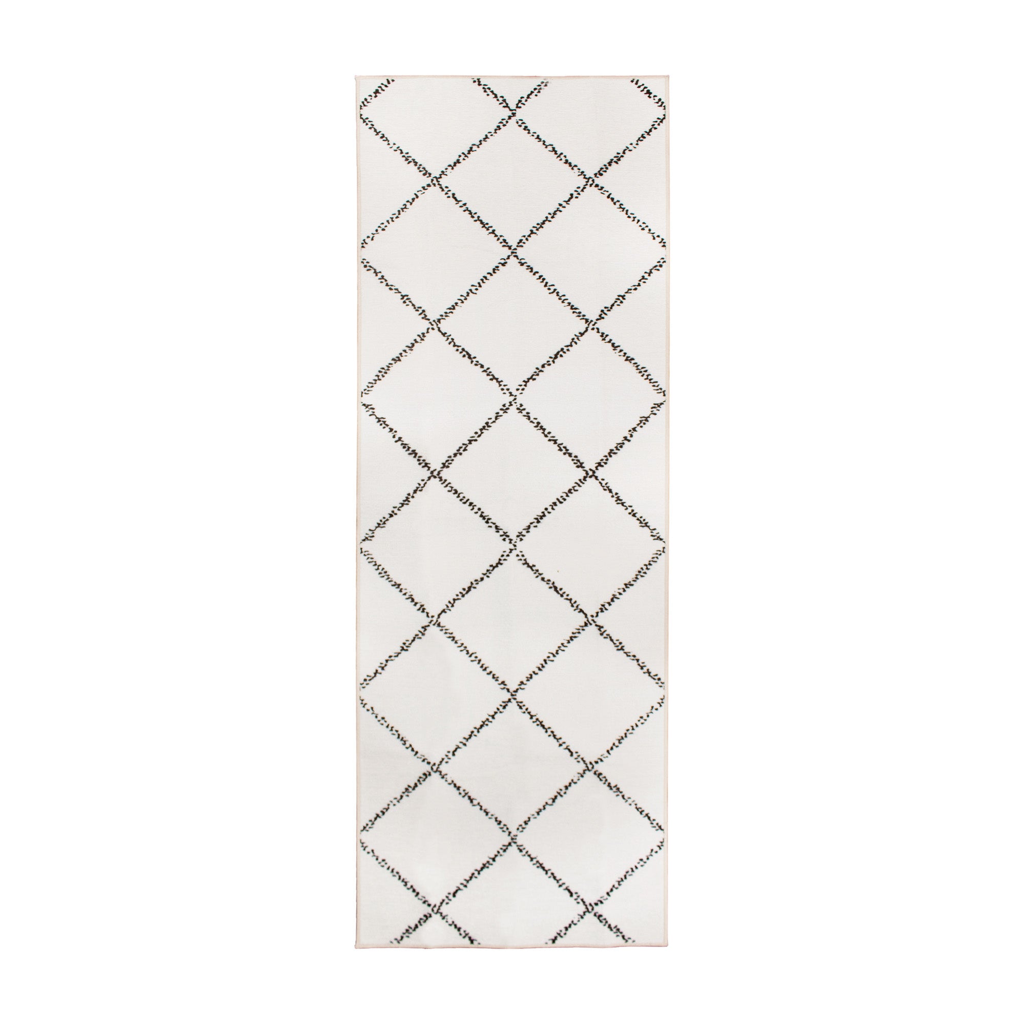 Medina Moroccan Diamond Ivory Washable Rug