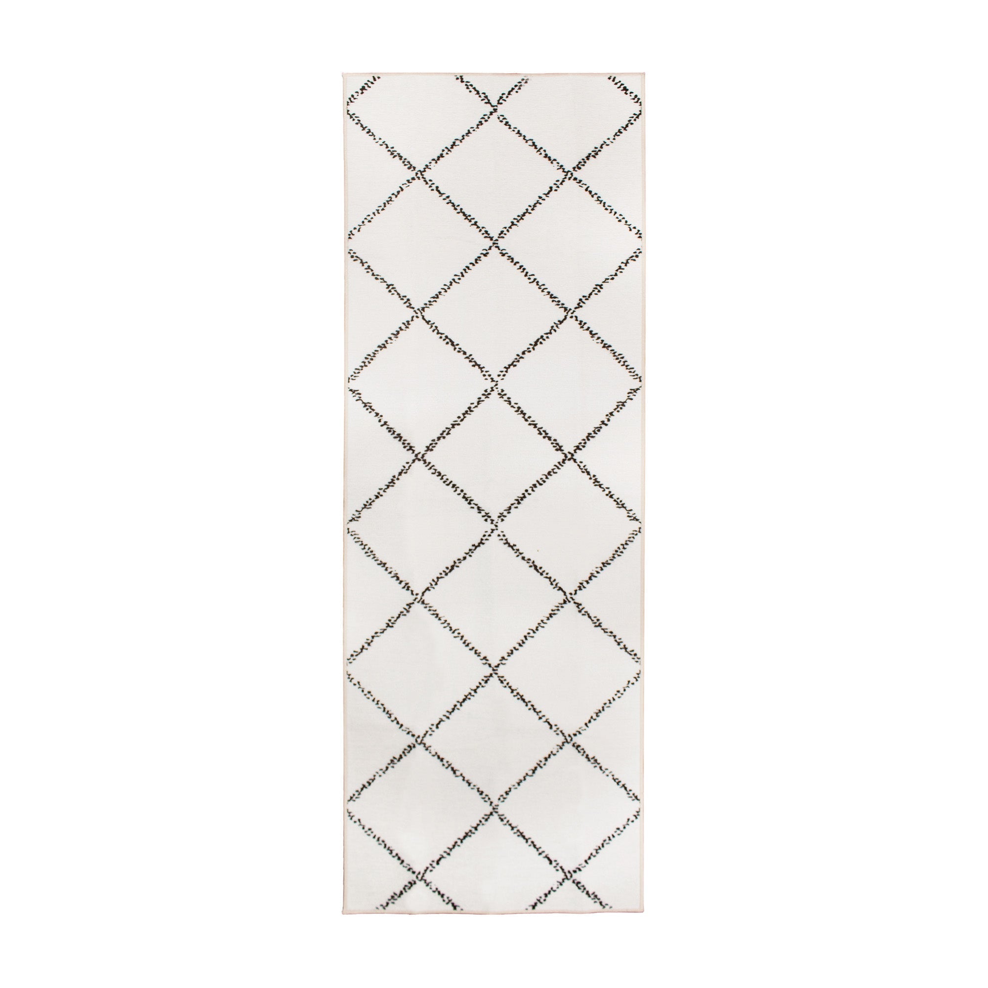 Medina Moroccan Diamond Ivory Washable Rug