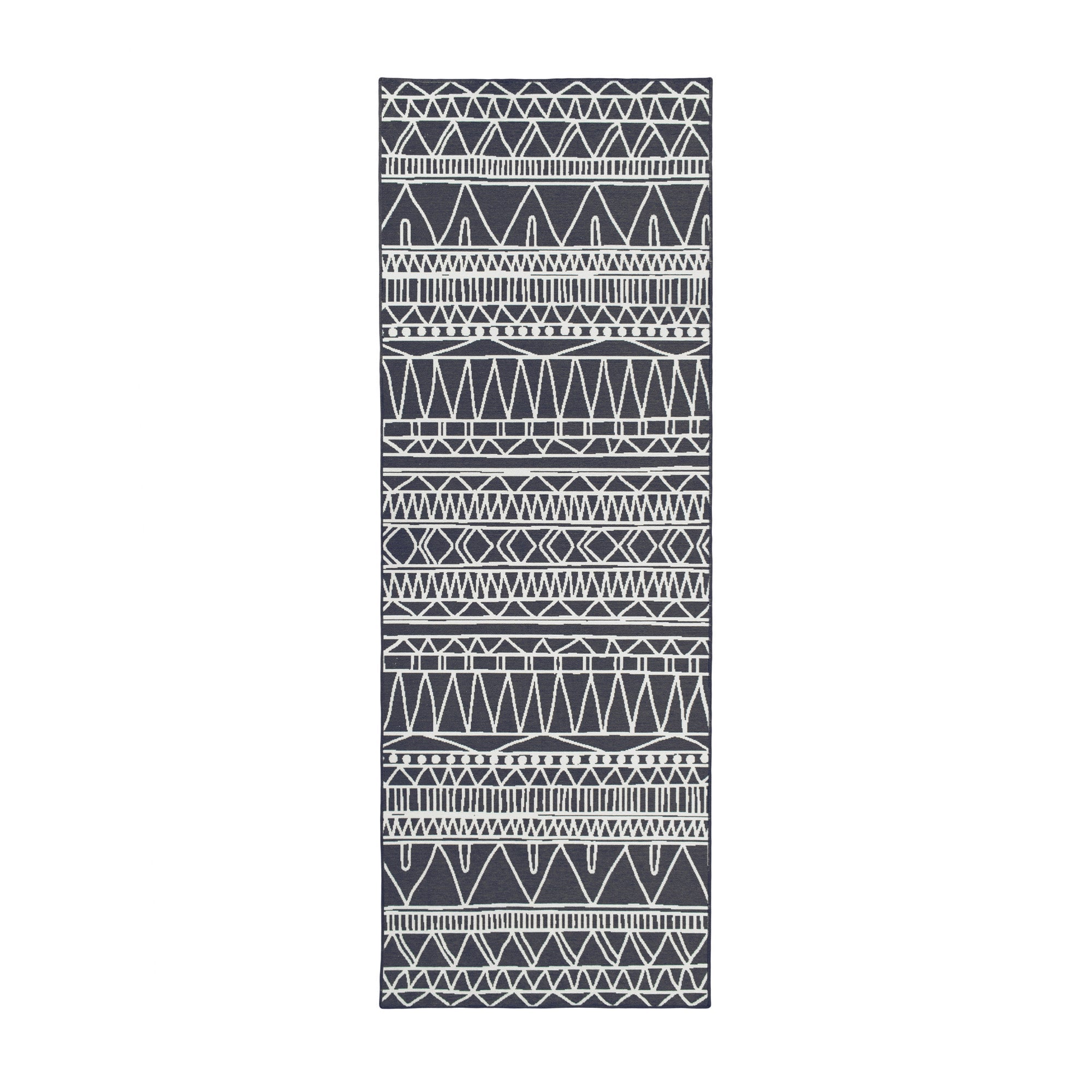 Chelsea Tribal Aztec Dark Grey Dining Room Washable Rug