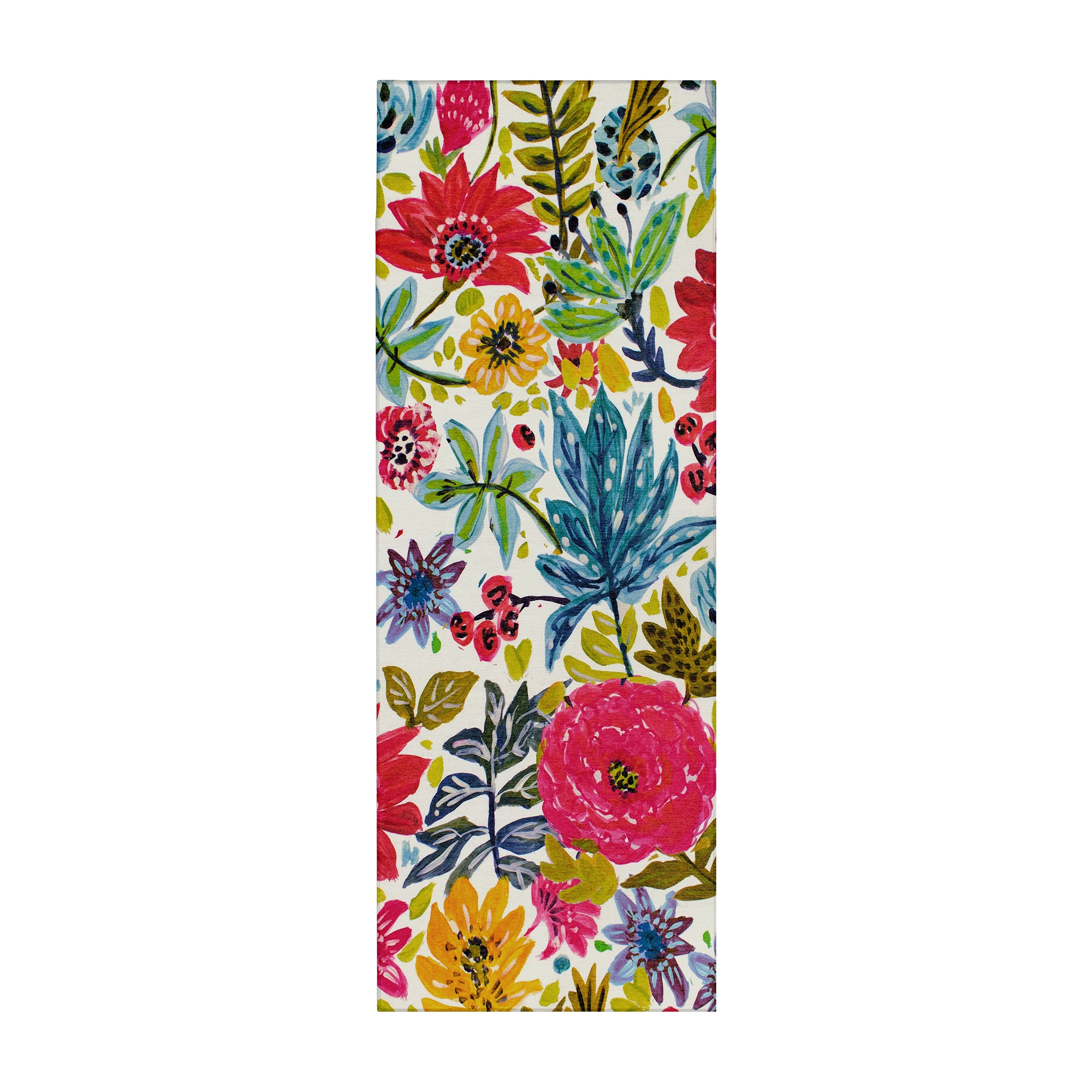 Floral Bloom Multicolor Bedroom Washable Rug