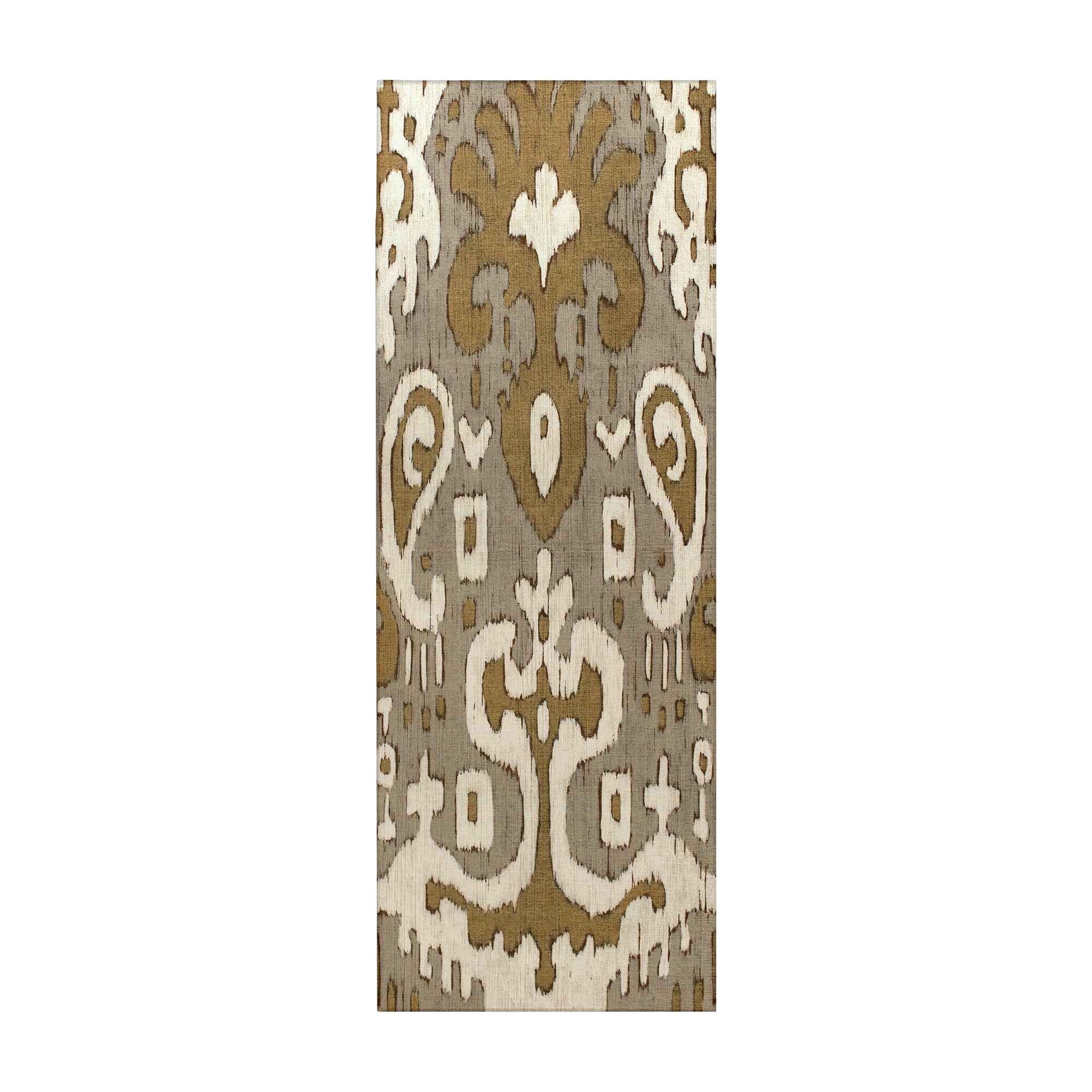 Ochre Ikat Grey Gold Washable Rug