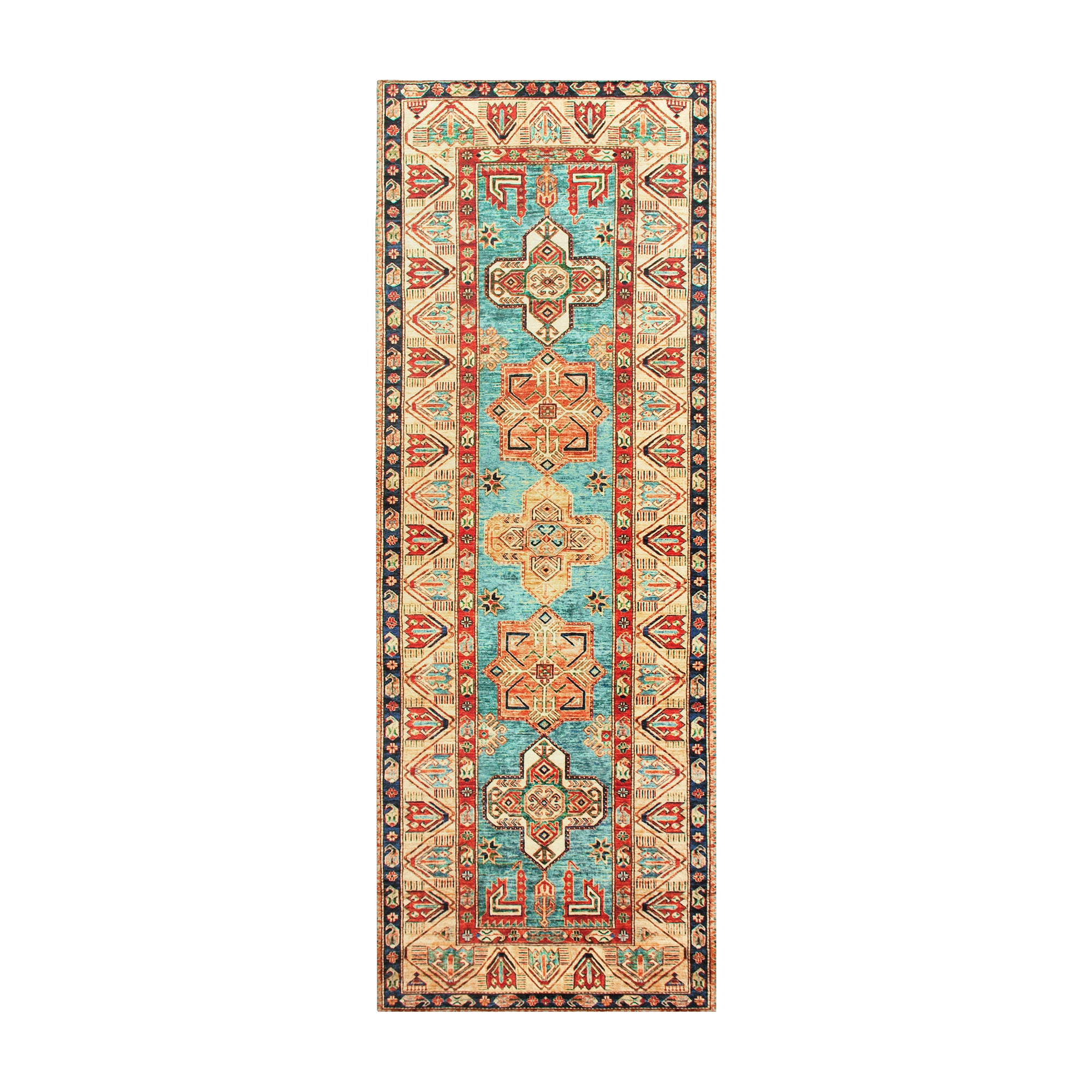 Ottoman Turquoise Bedroom Washable Rug