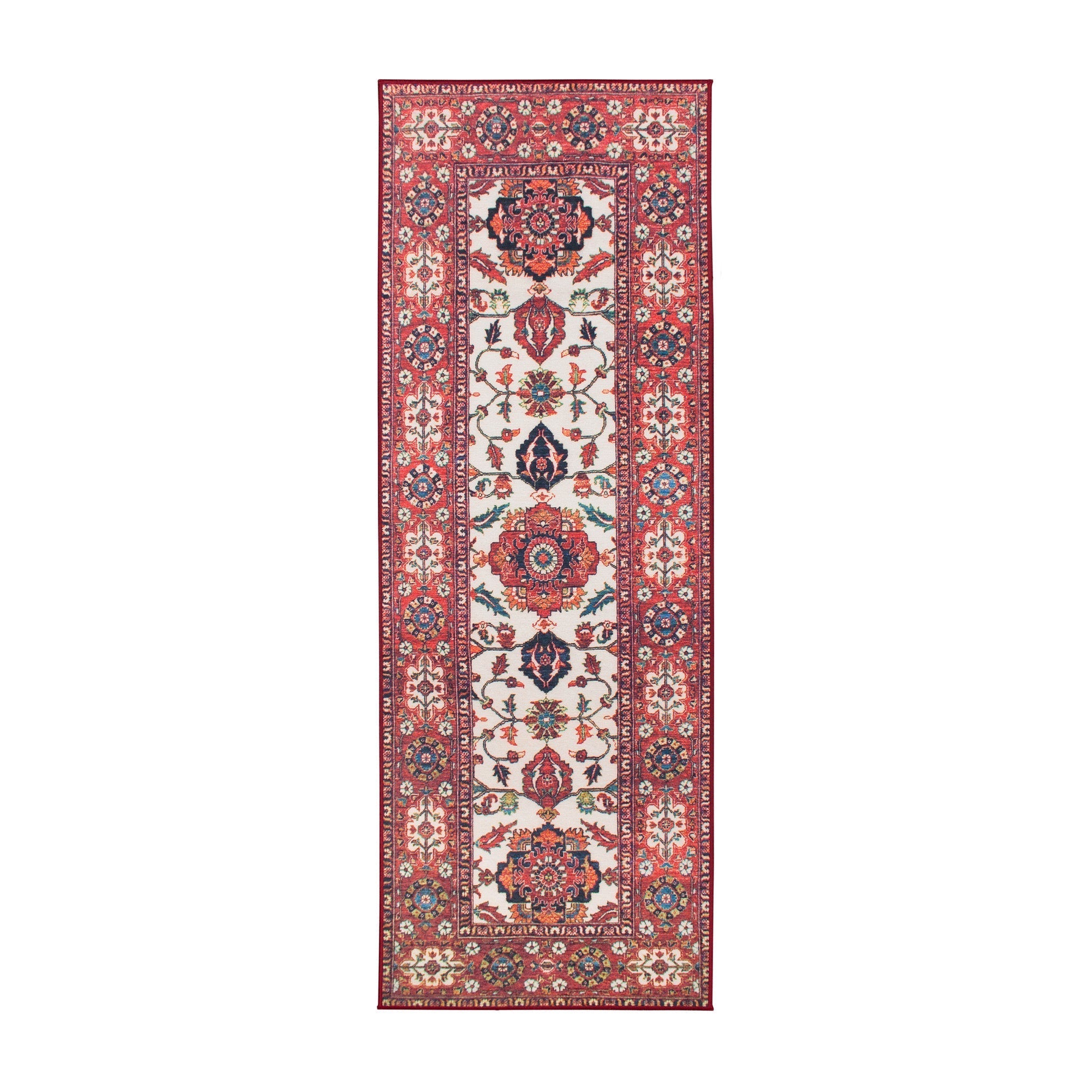 Ramage Maroon Dining Room Washable Rug