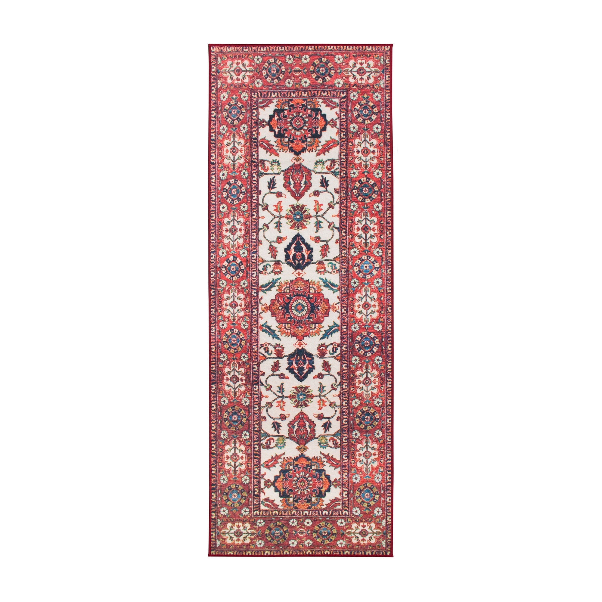 Ramage Maroon Kitchen Washable Rug