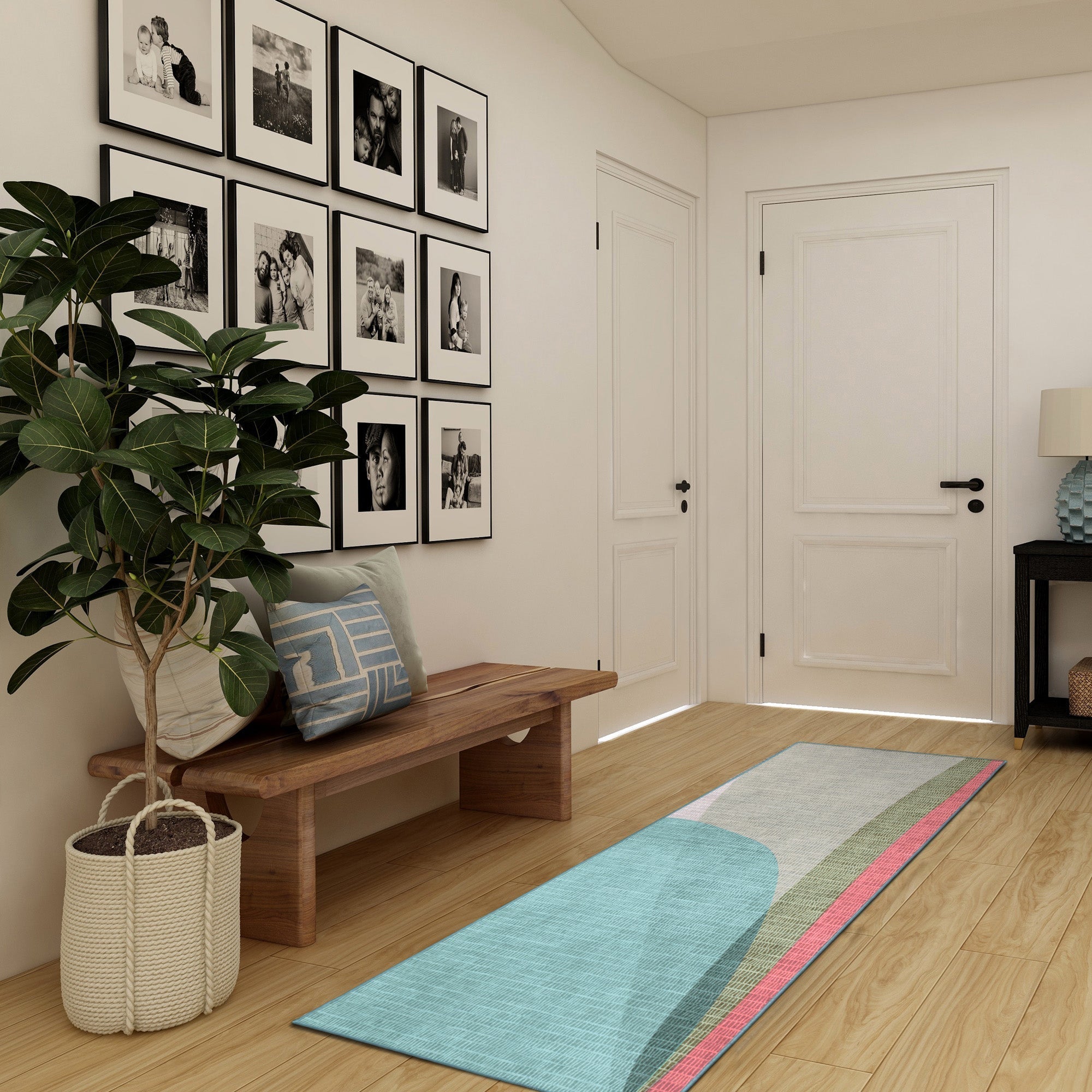 Cove Green Dining Room Washable Rug