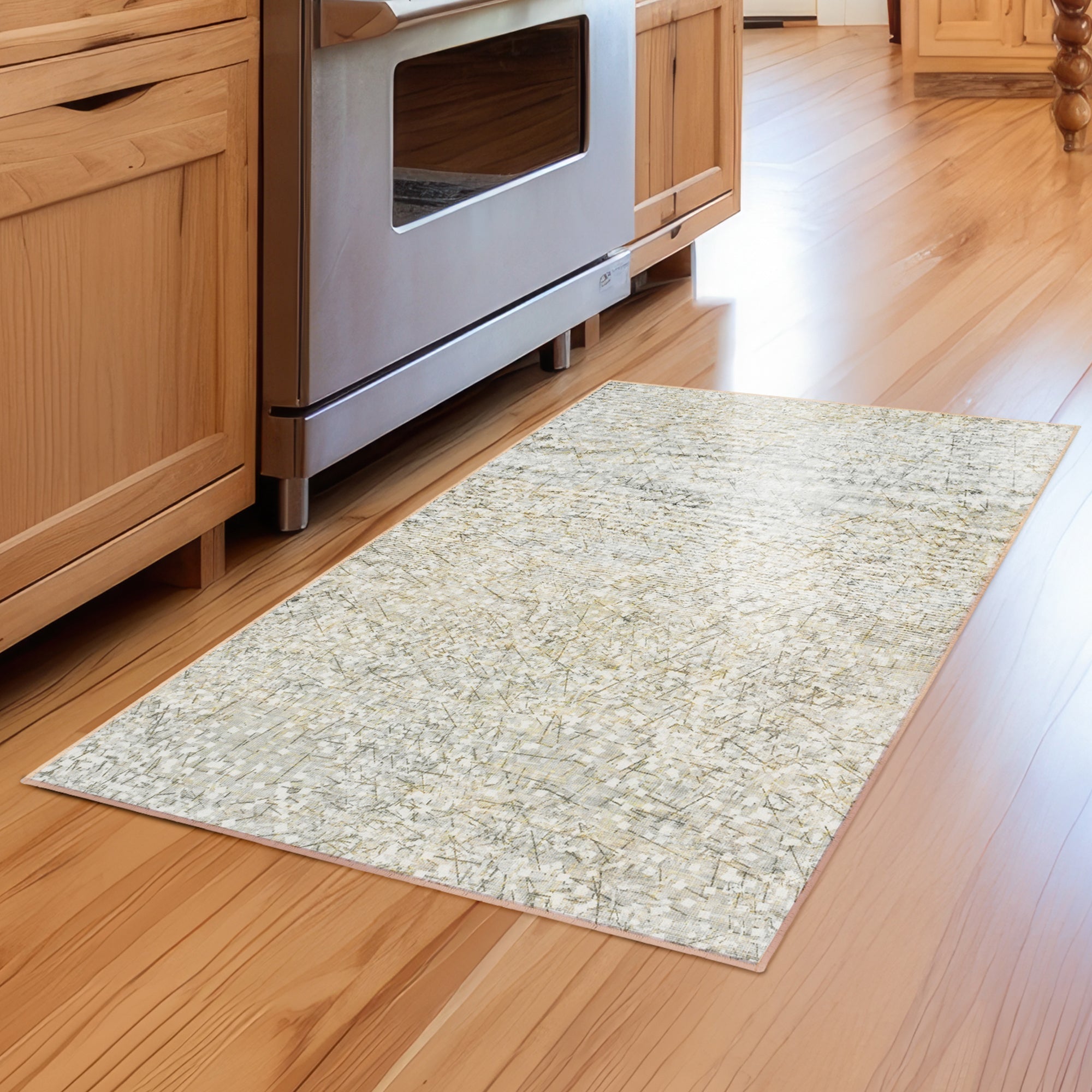 Sotho Beige Dining Room Washable Rug