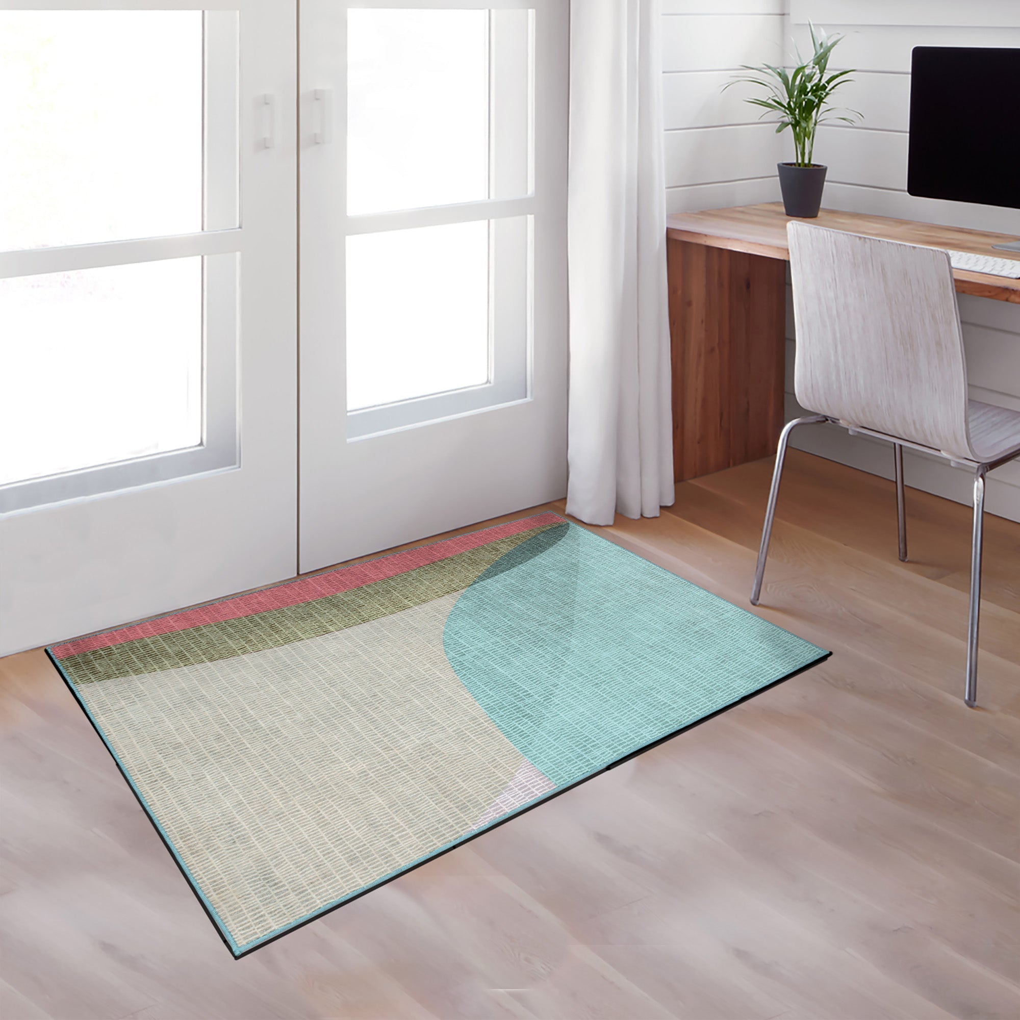 Cove Green Dining Room Washable Rug