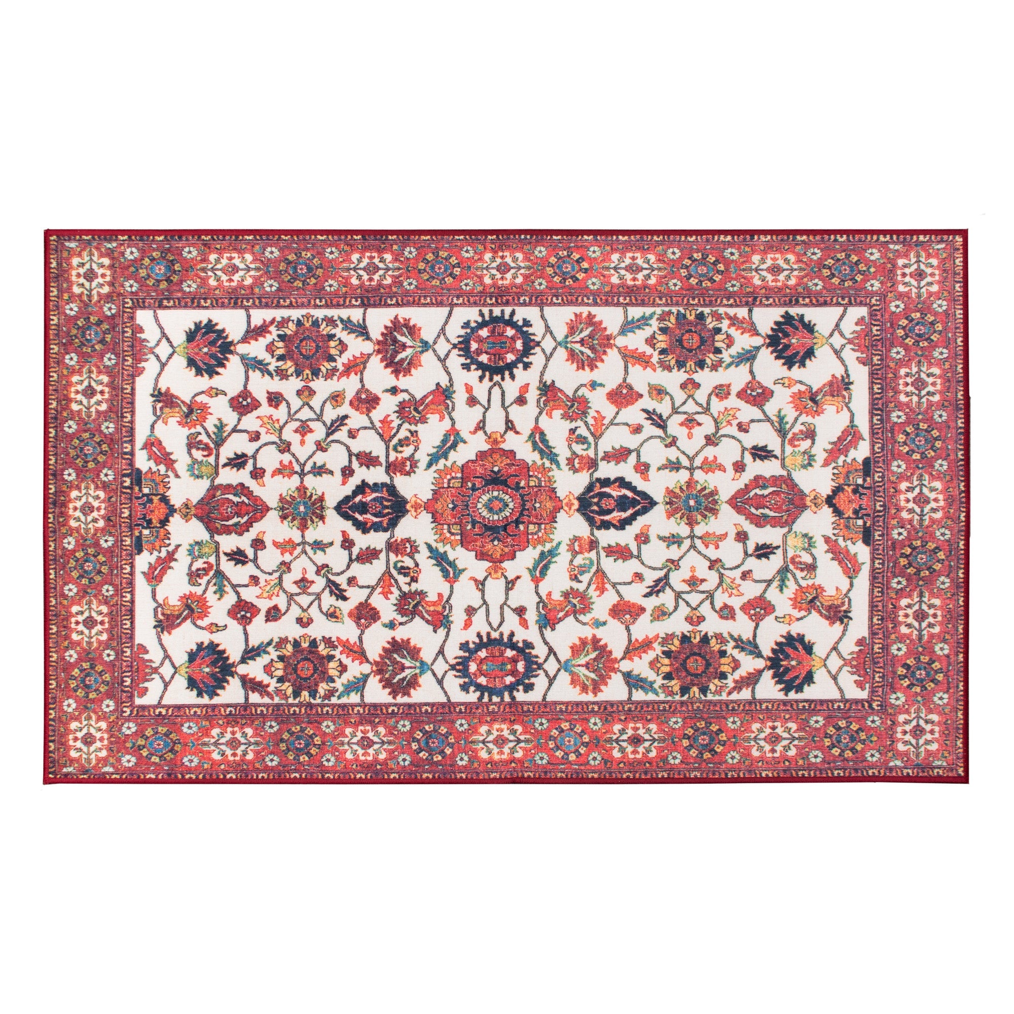Ramage Maroon Kitchen Washable Rug
