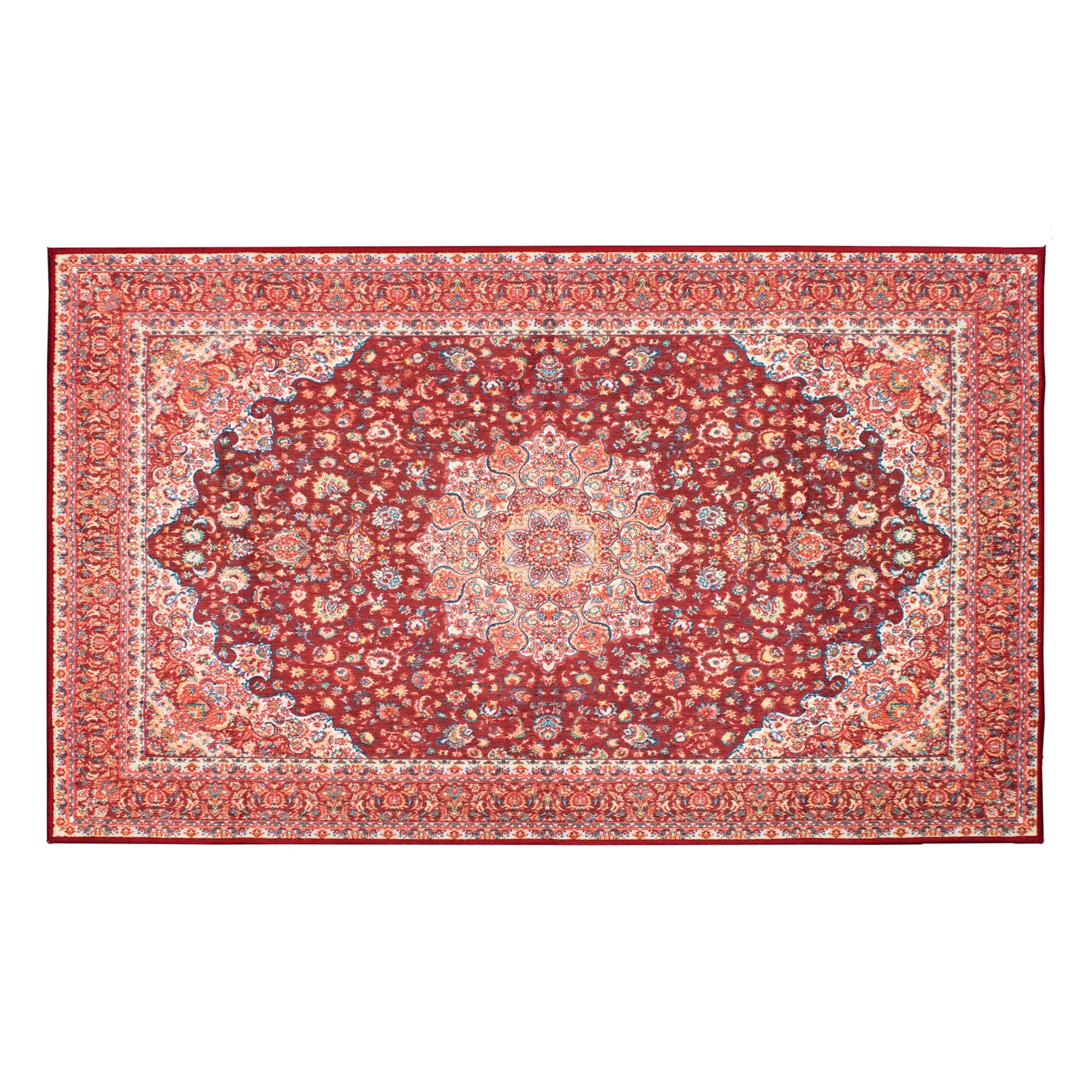 Kenya Ruby Dining Room Washable Rug