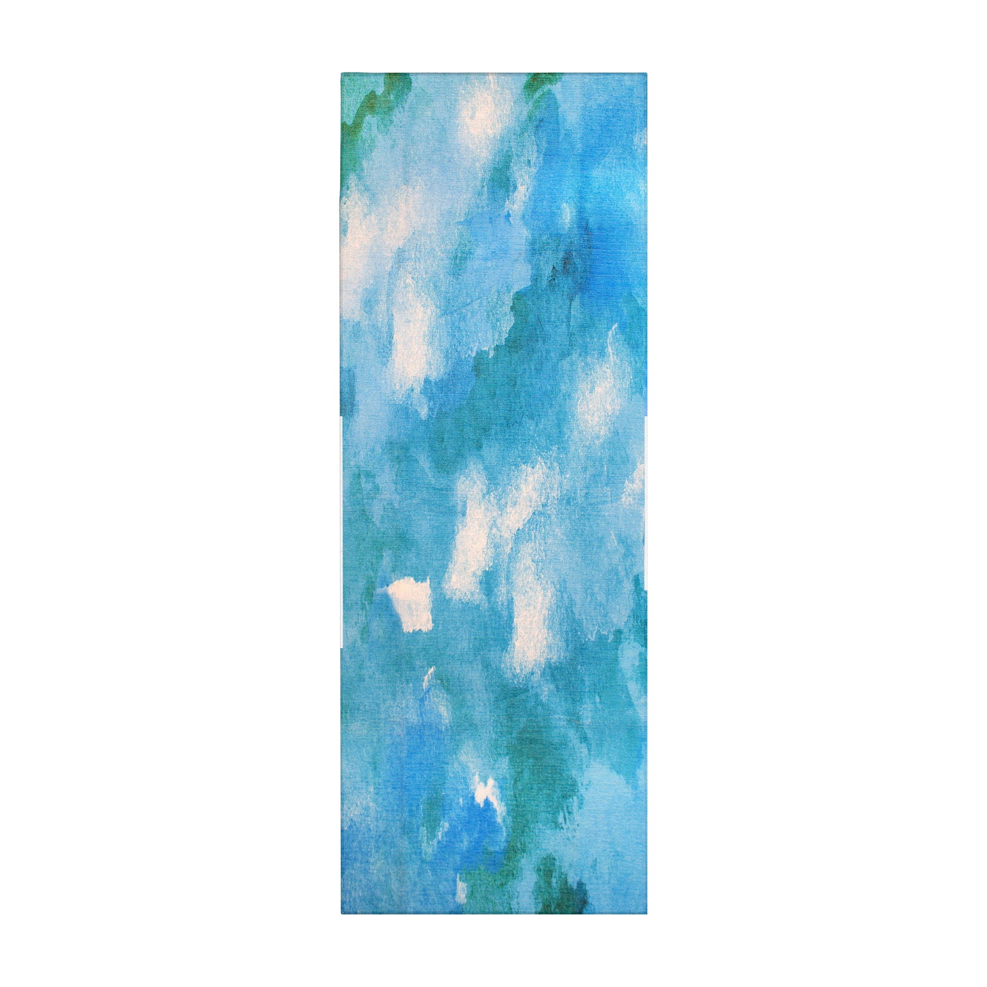 Watercolor Aqua Bathroom Washable Rug