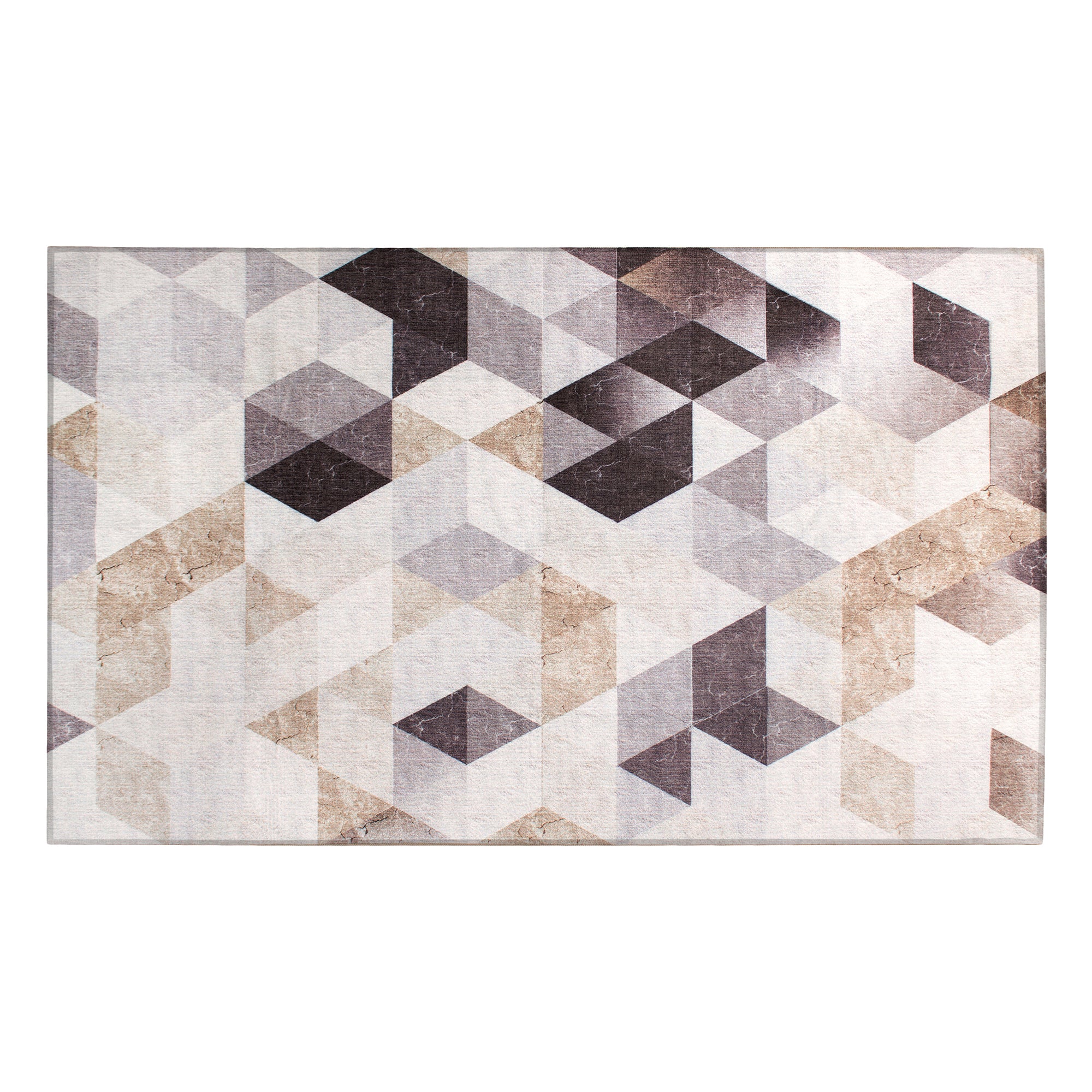 Lattice Geometric Neutral Washable Rug