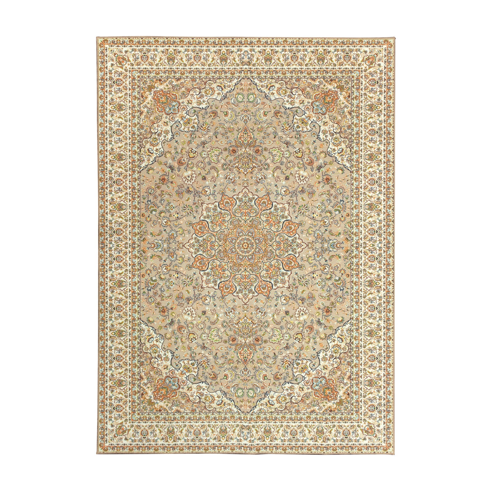 Kenya Beige Dining Room Washable Rug