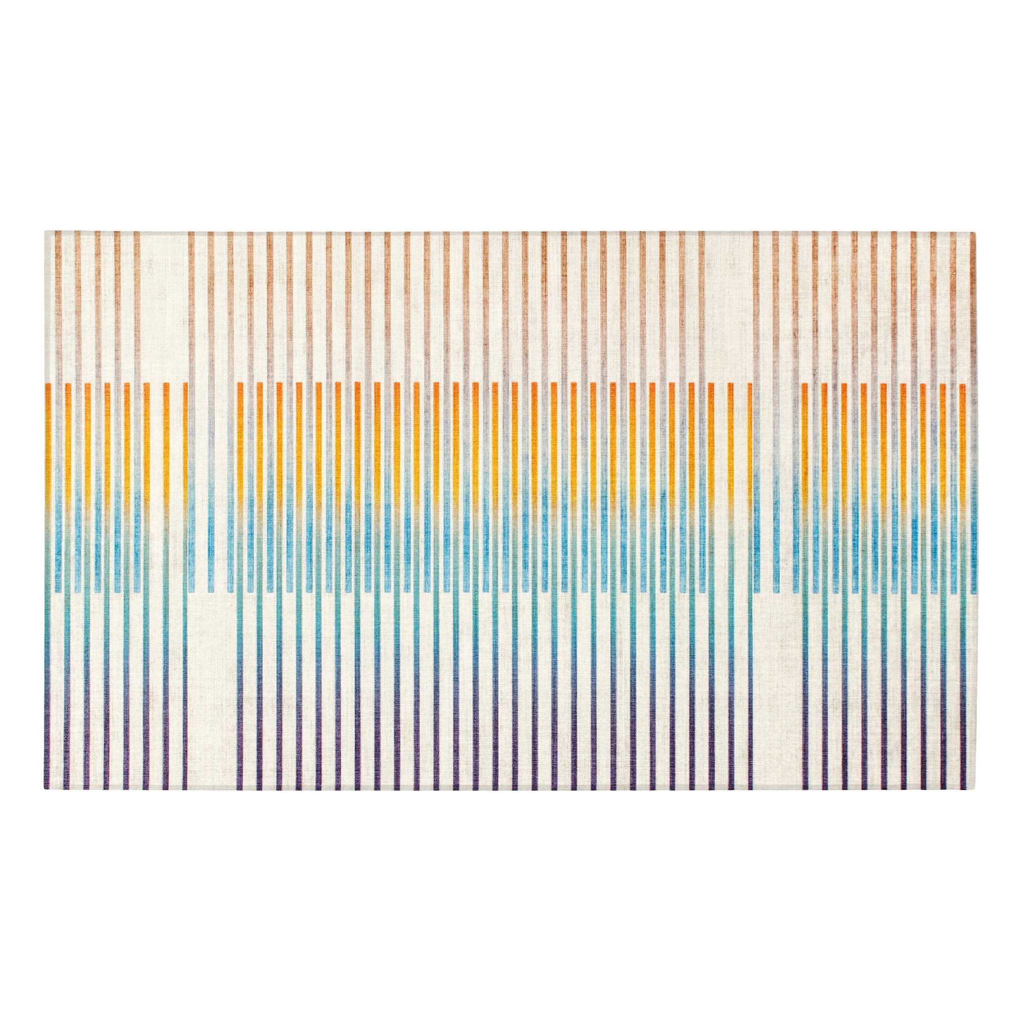 Flux Striped Multicolor Bedroom Washable Rug