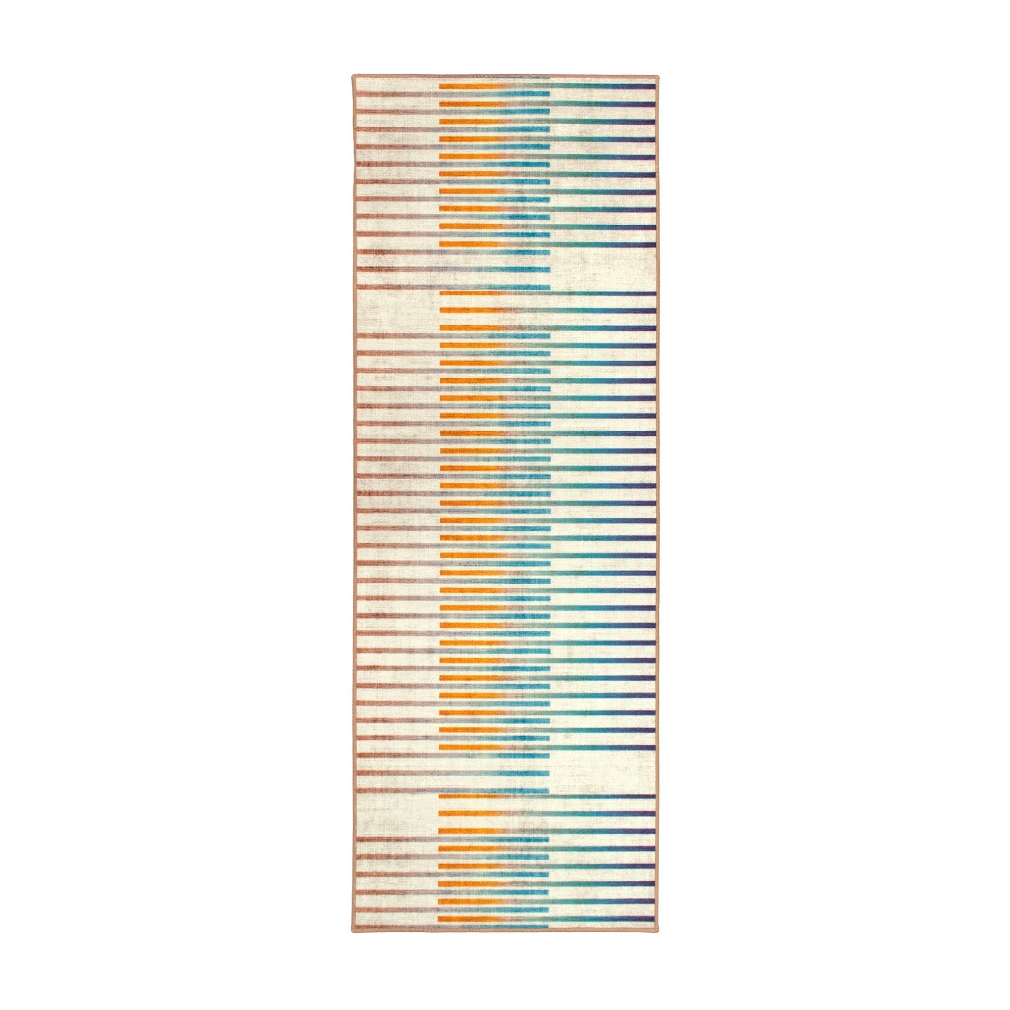 Flux Striped Multicolor Dining Room Washable Rug