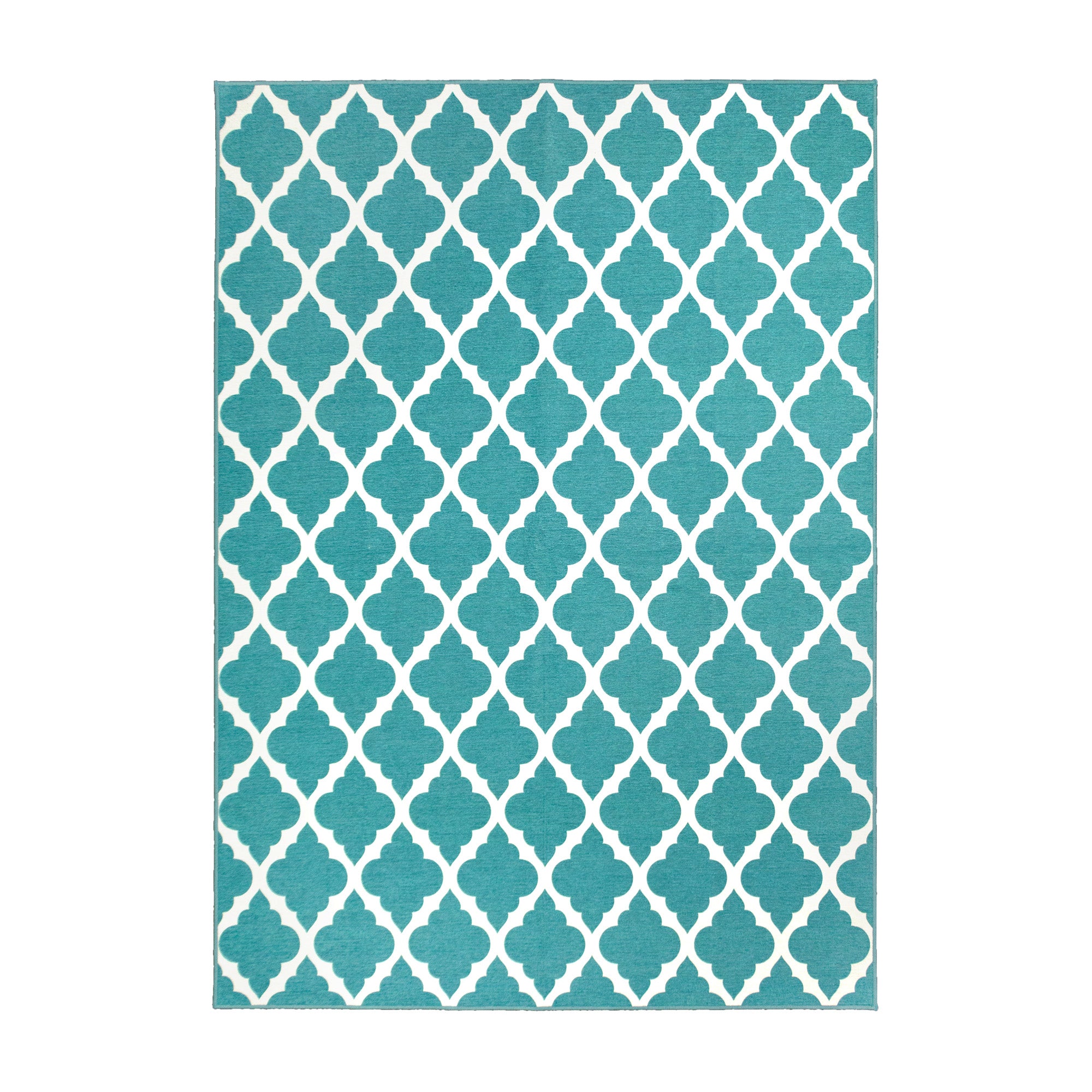 Moroccan Trellis Teal Washable Rug