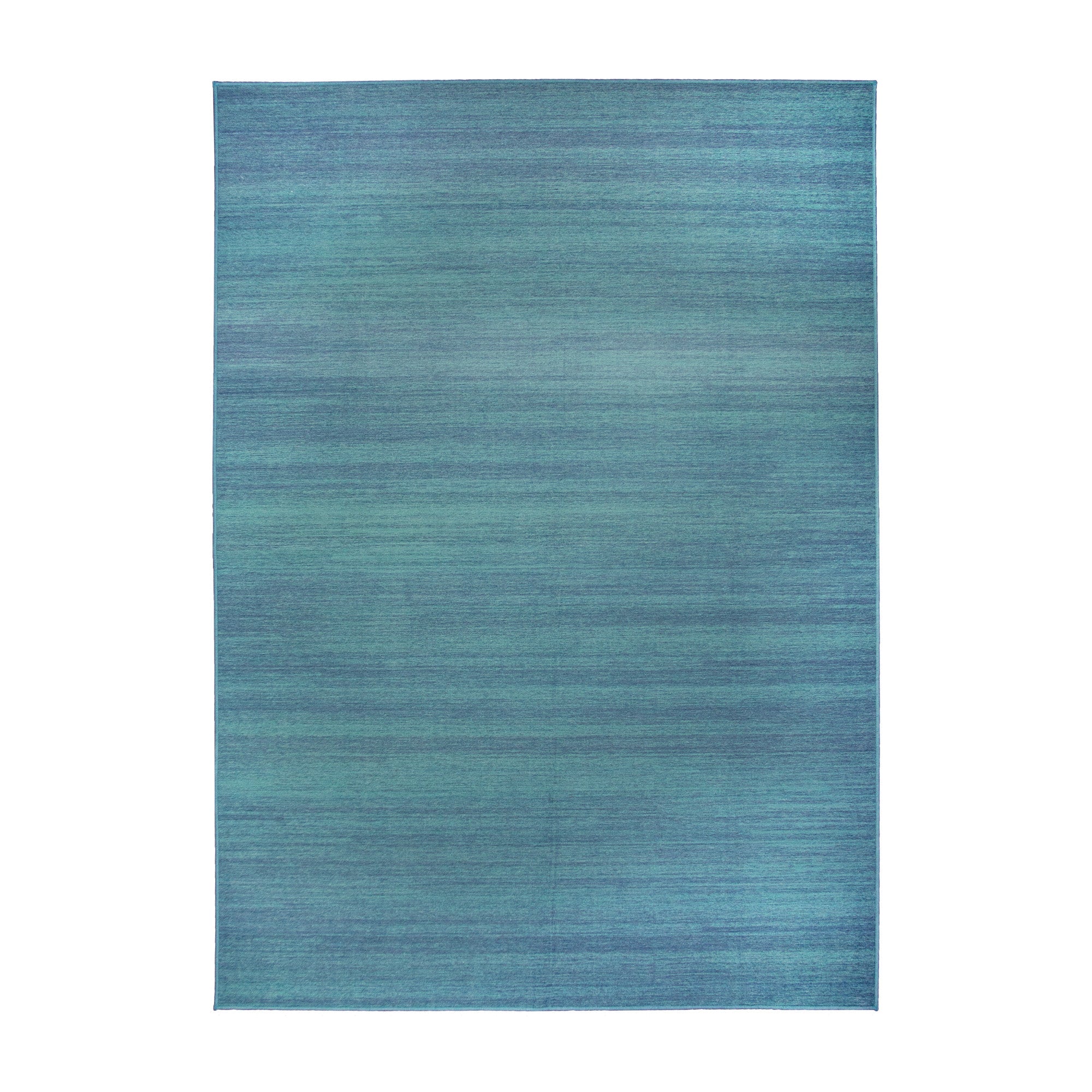 Solid Blue Dining Room Washable Rug
