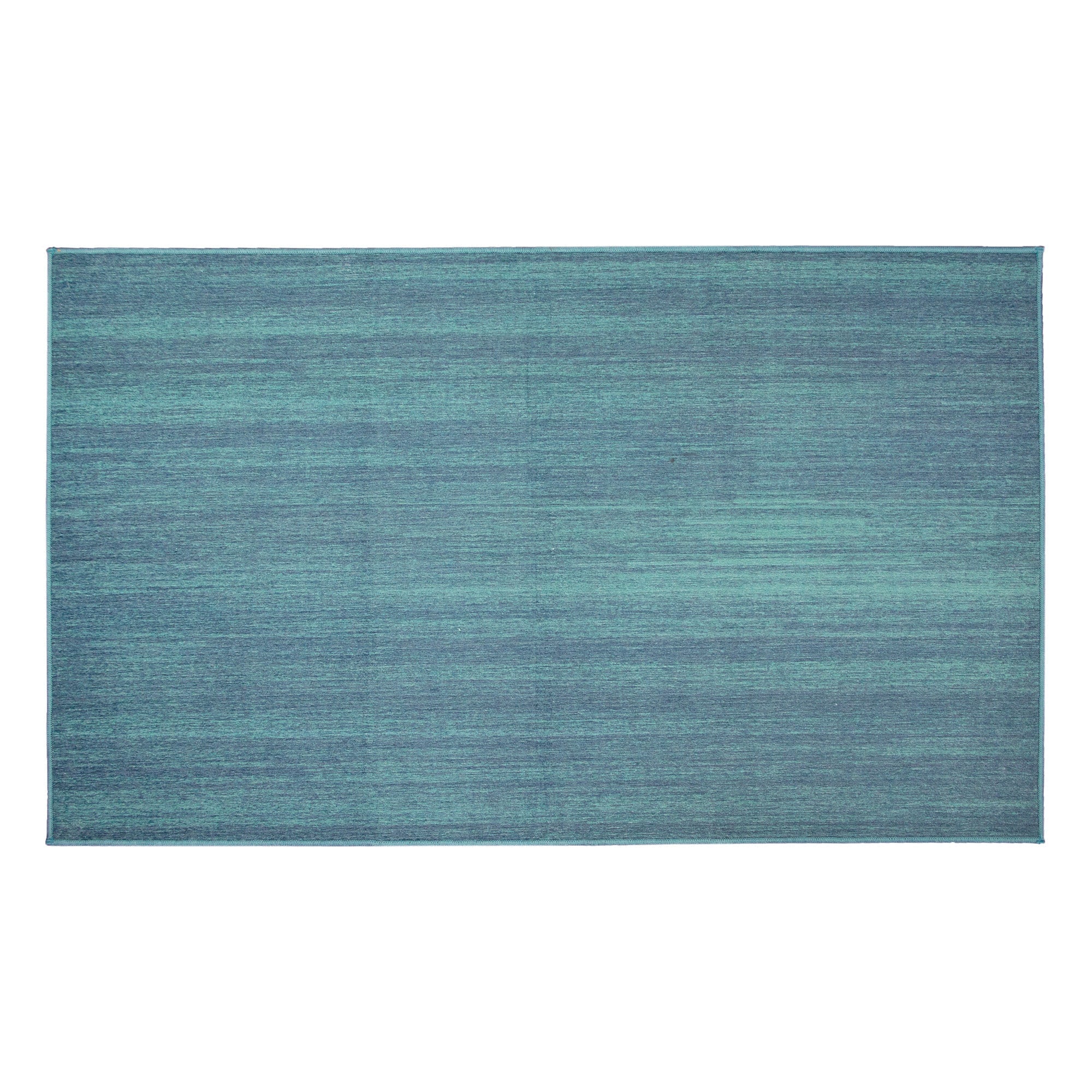 Solid Blue Dining Room Washable Rug