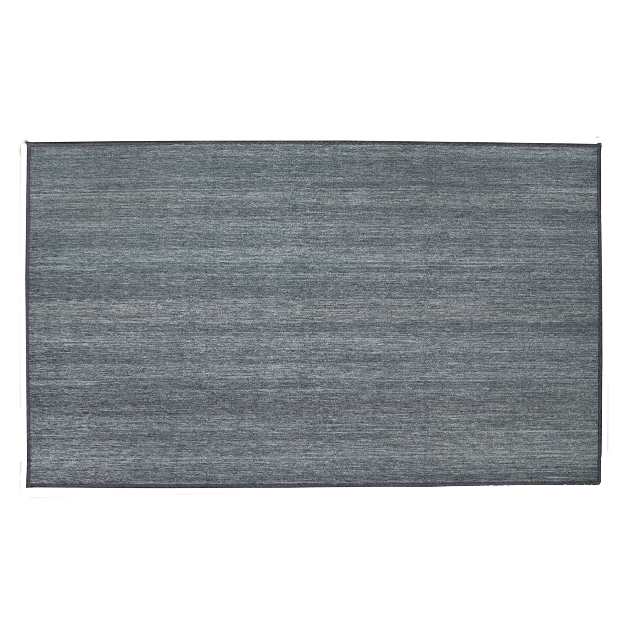 Solid Grey Dining Room Washable Rug