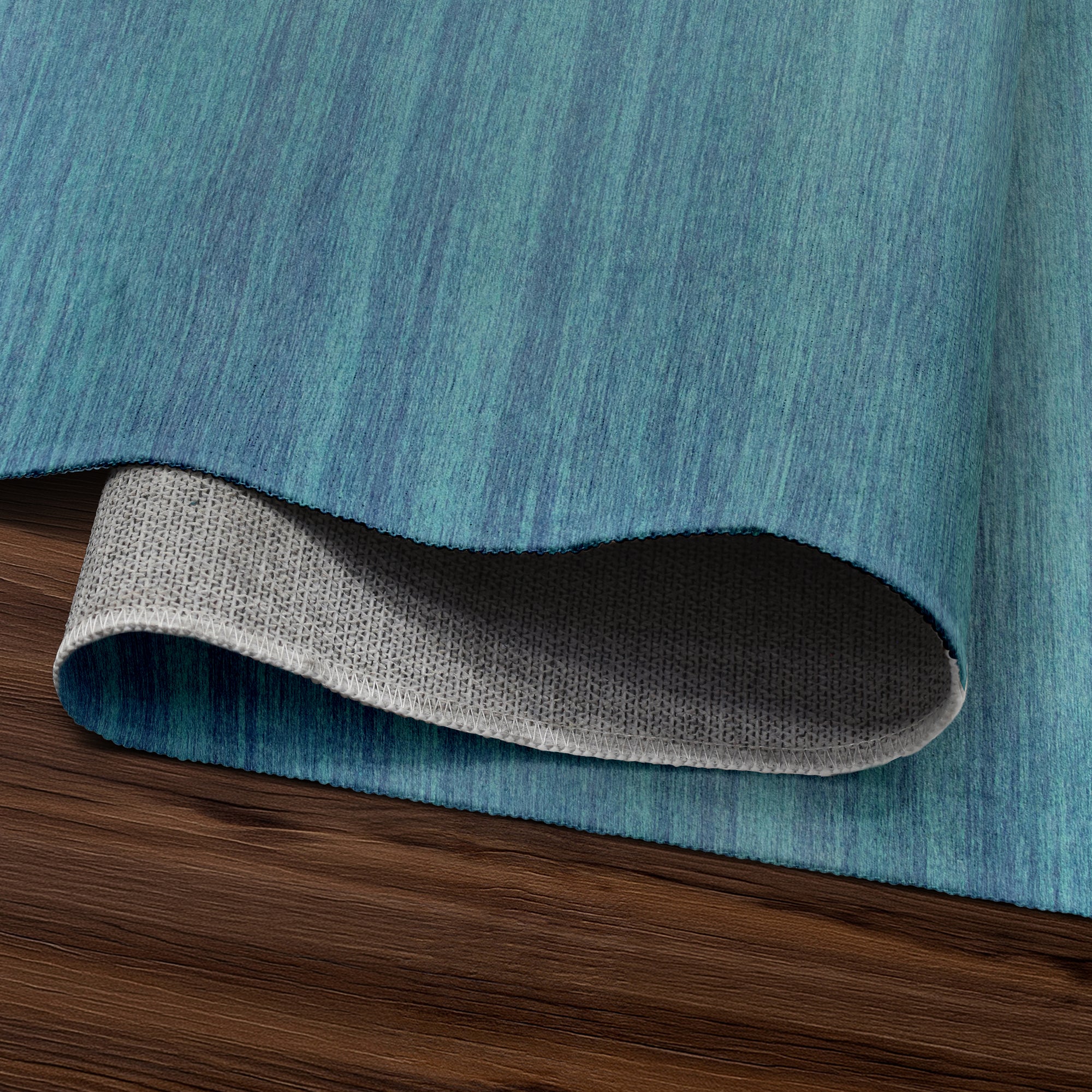 Solid Blue Washable Rug