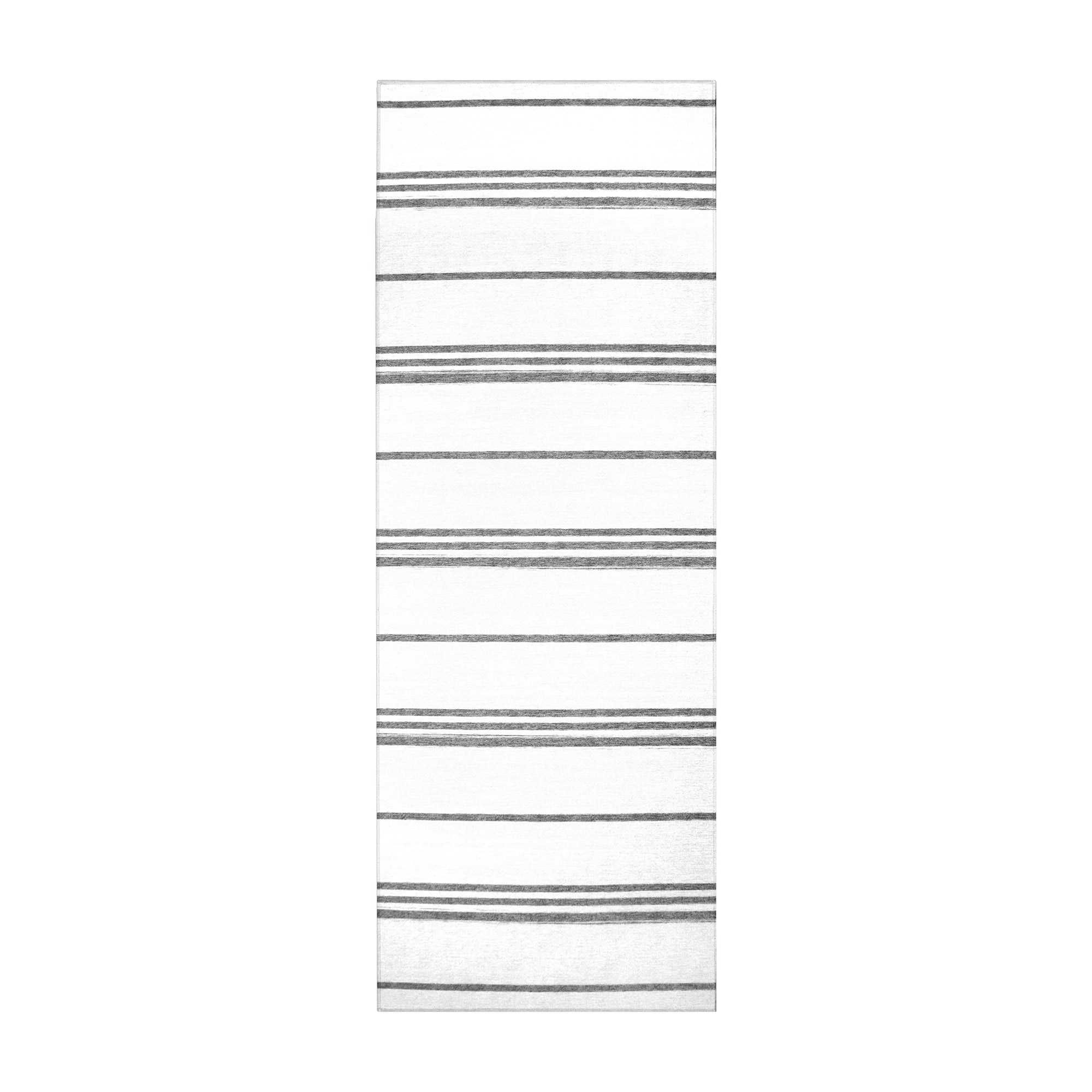 Stripe Grey Washable Rug