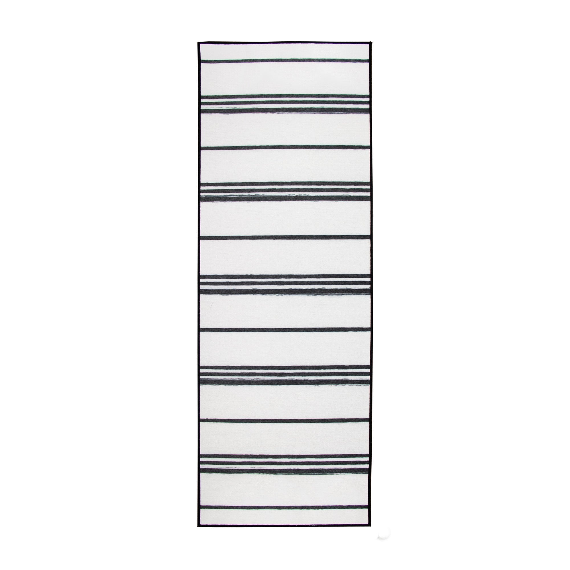 Stripe Black and White Doorways & Entrances Washble Rug