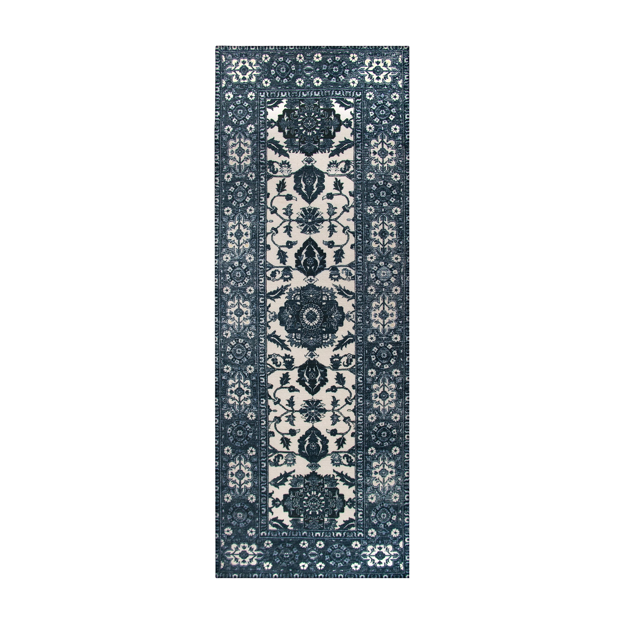 Ramage Blue Bedroom Washable Rug