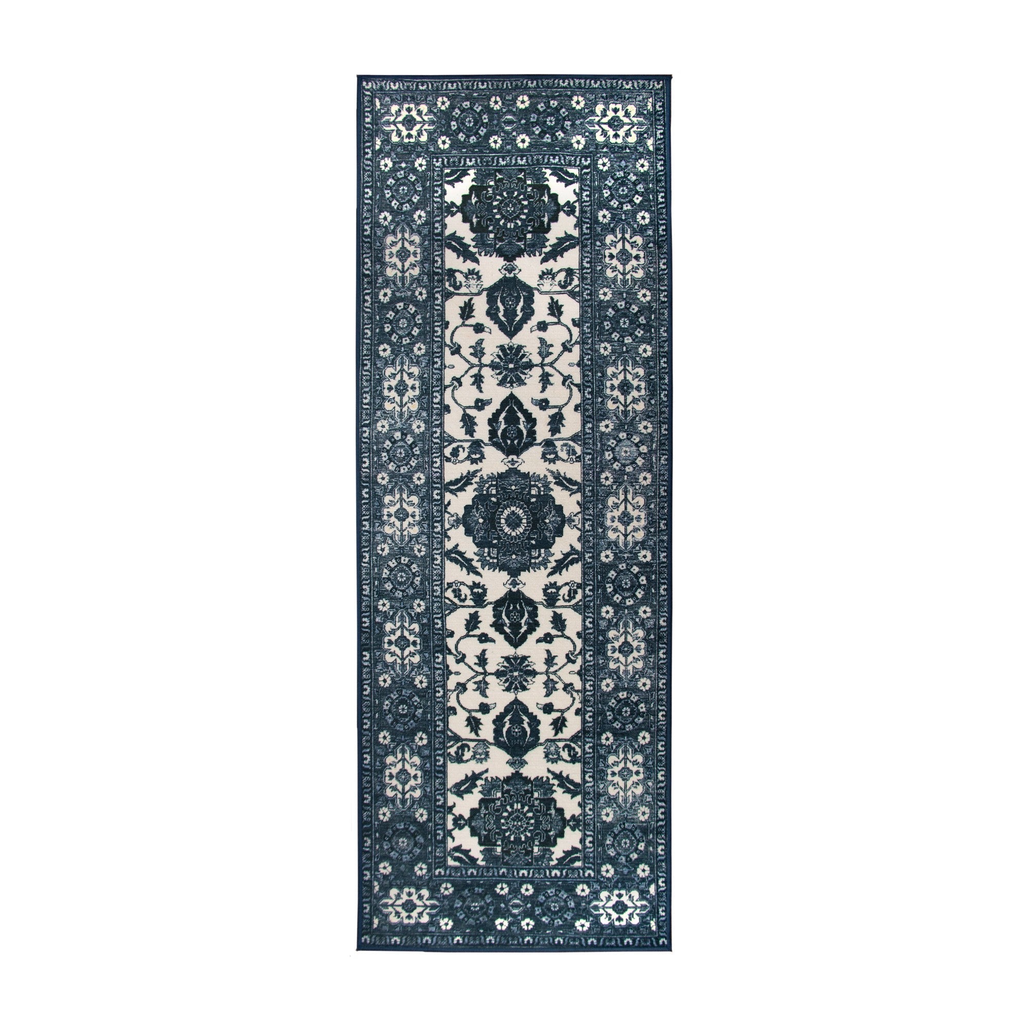 Ramage Blue Dining Room Washable Rug