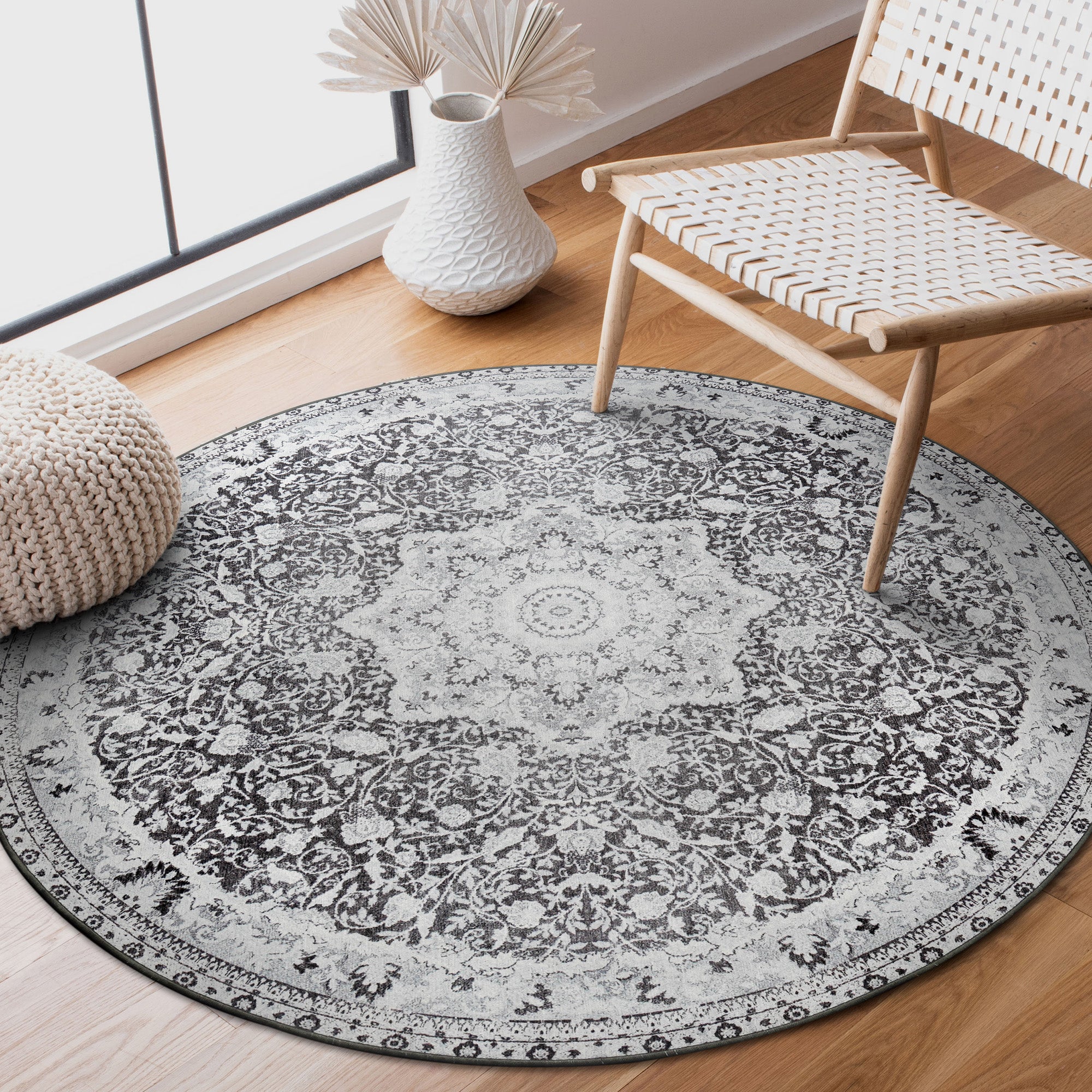 Parviz Grey Washable Rug