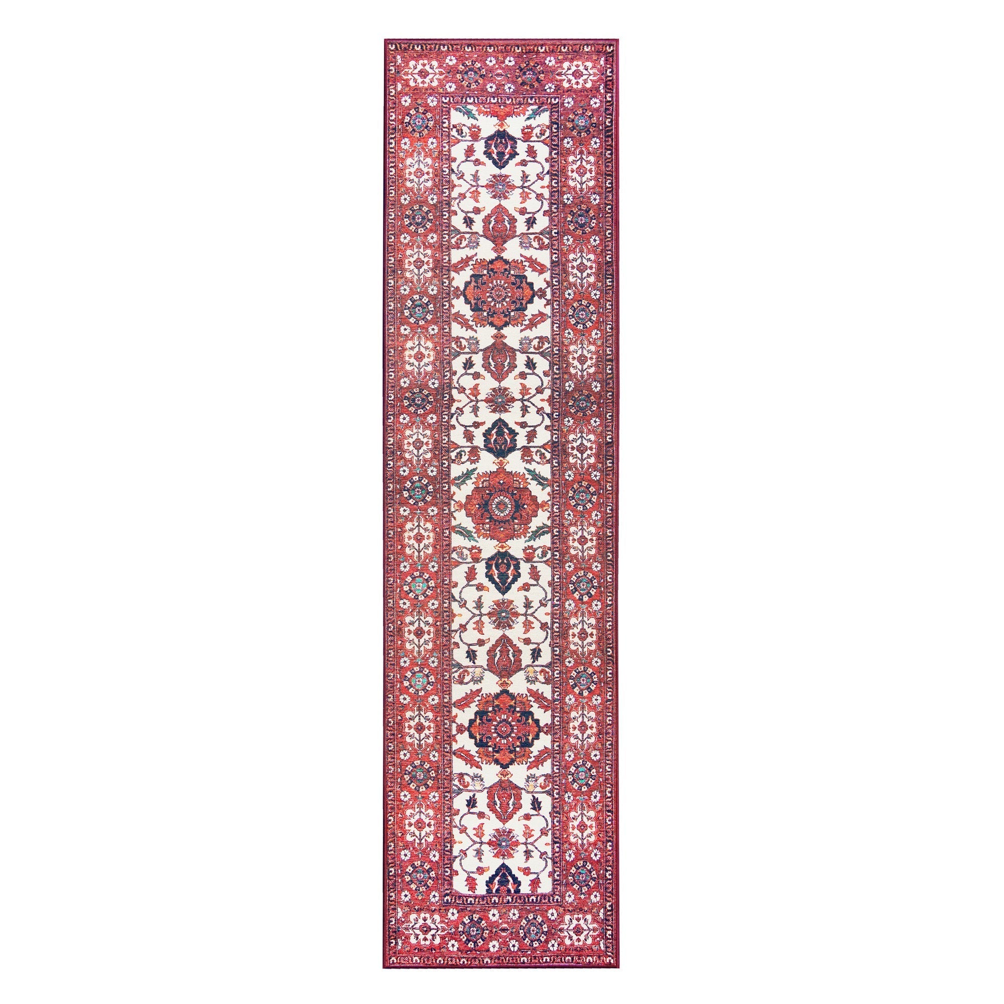 Ramage Maroon Dining Room Washable Rug