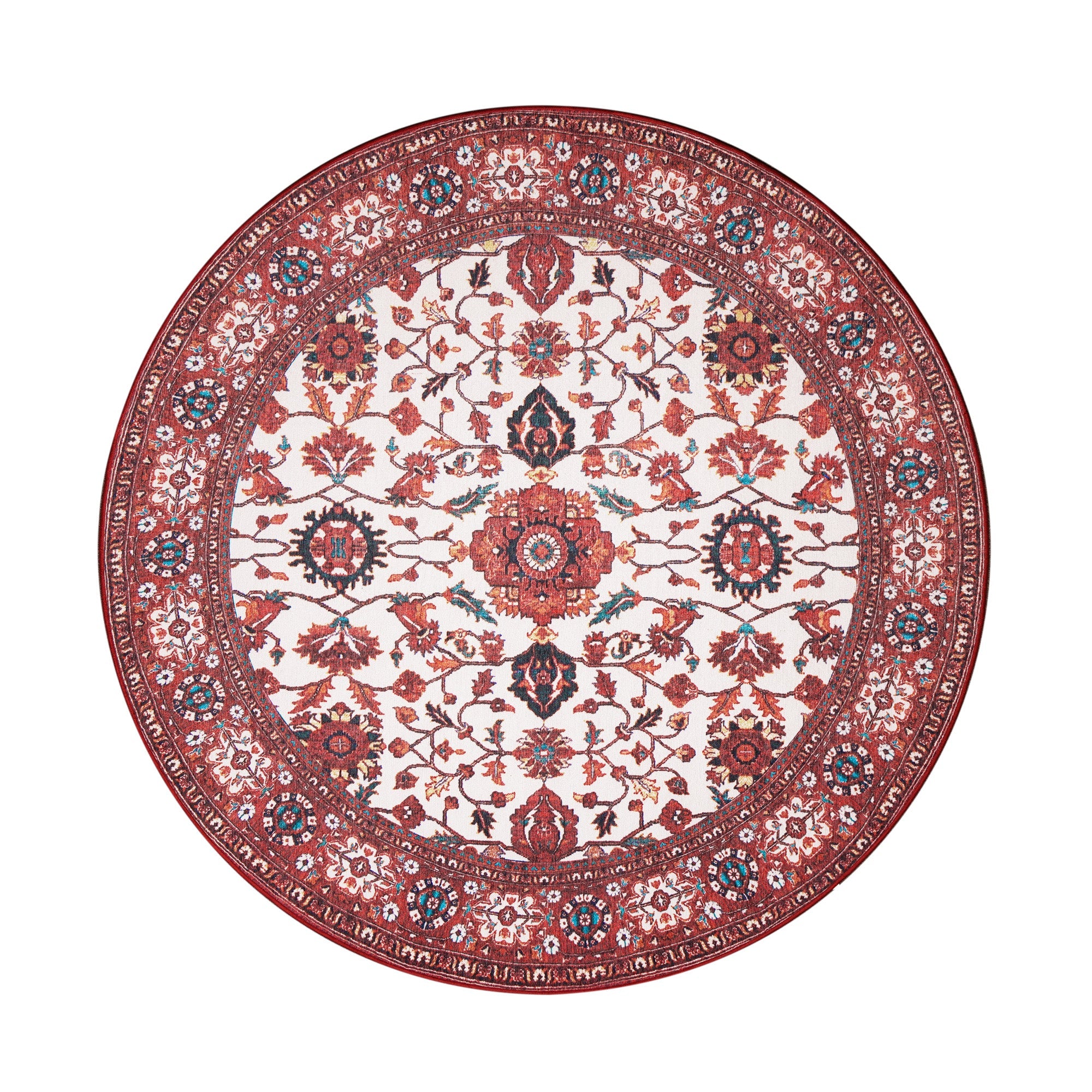 Ramage Maroon Kitchen Washable Rug