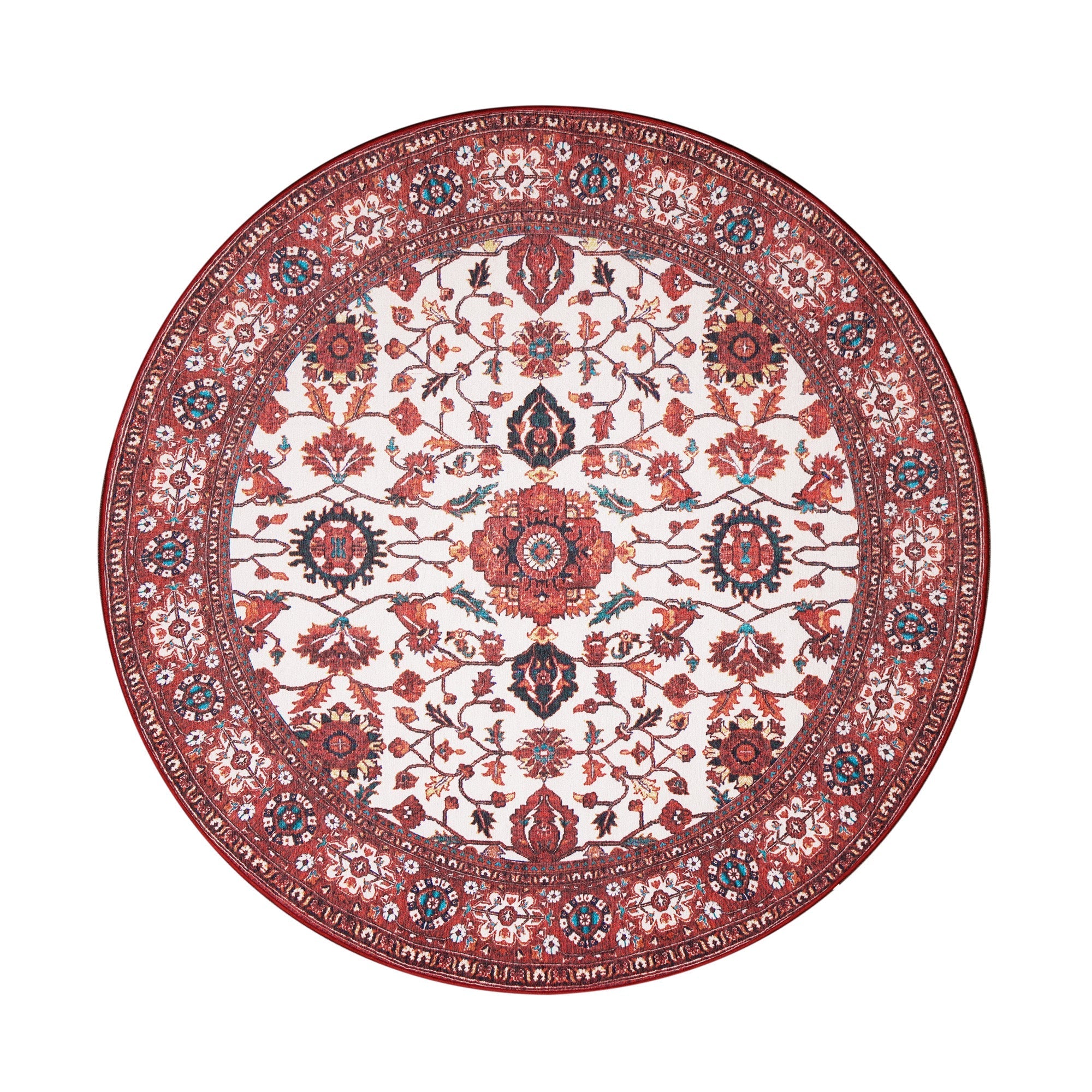 Ramage Maroon Living Room Washable Rug